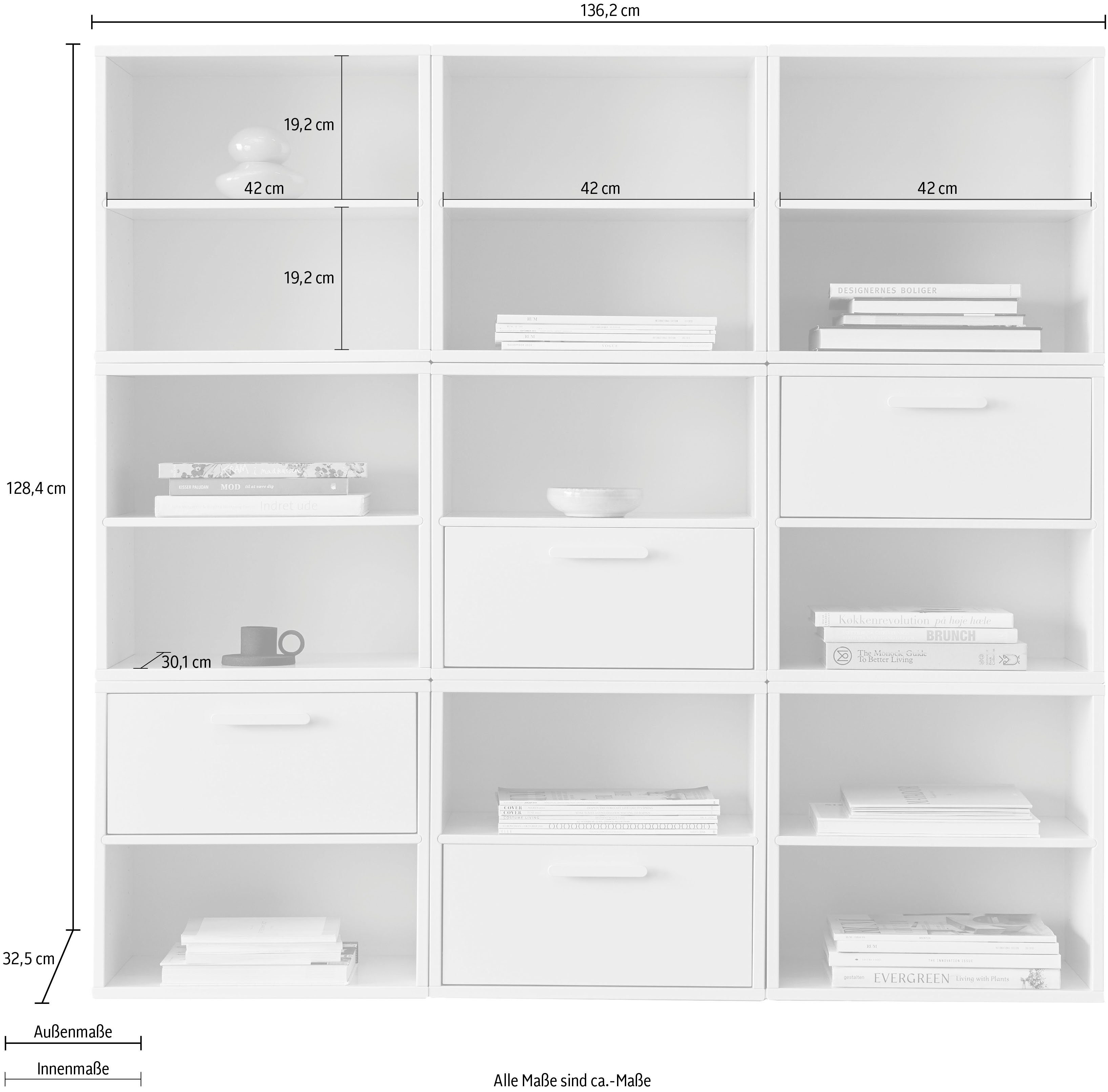 Hammel Furniture cm 136,2 mit Bücherregal 9 4 Breite by aus Schubladen, Modulen, unterschiedl.farbenen Keep Hammel