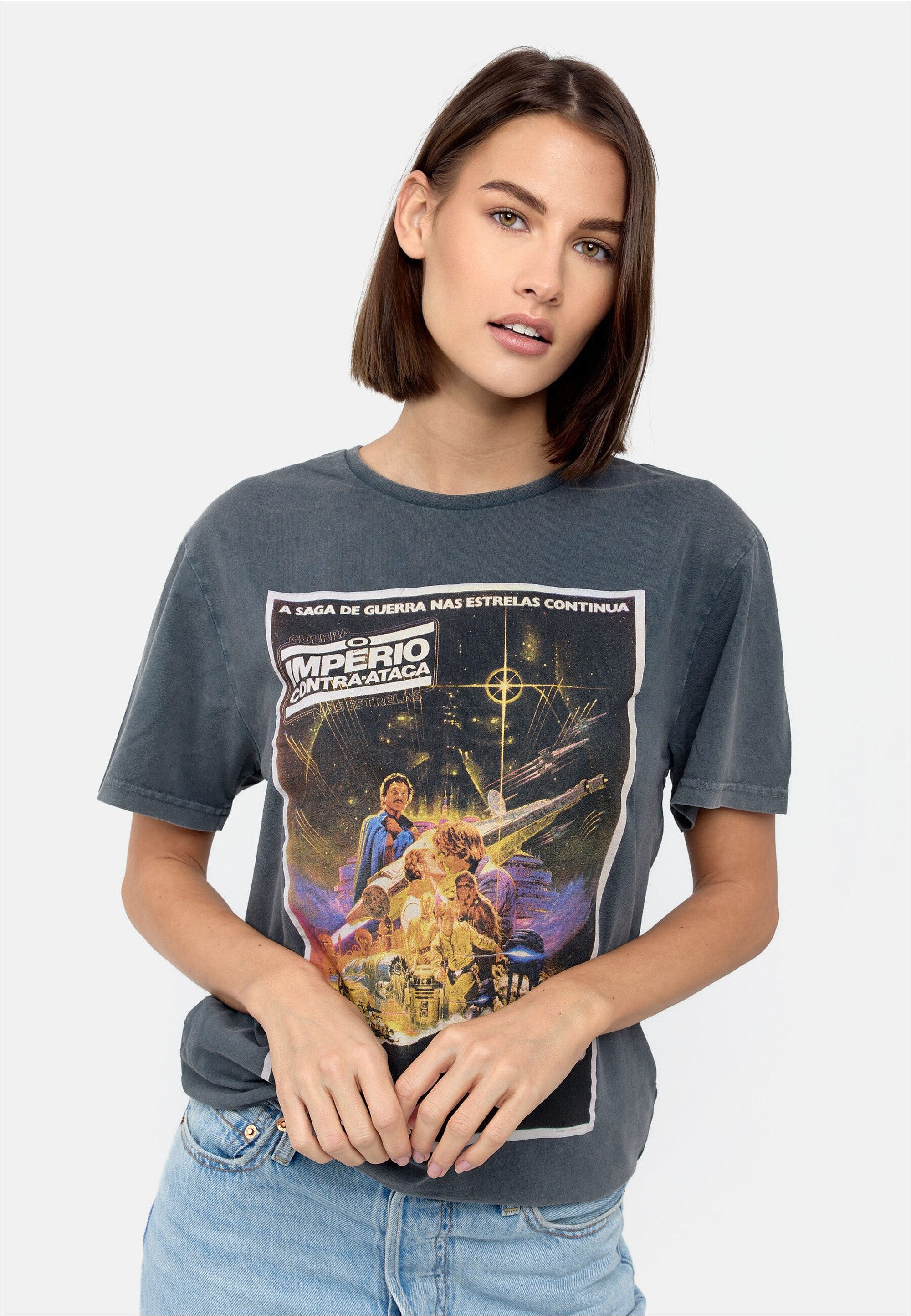 Recovered T-Shirt Star Wars International Poster mit klassischem Rundhalsausschnitt