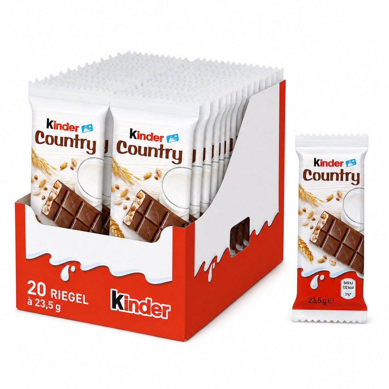 kinder Schokolade Kinder Country 20 x 23,5 g Vorteilspack Schokoriegel mit Cerealien