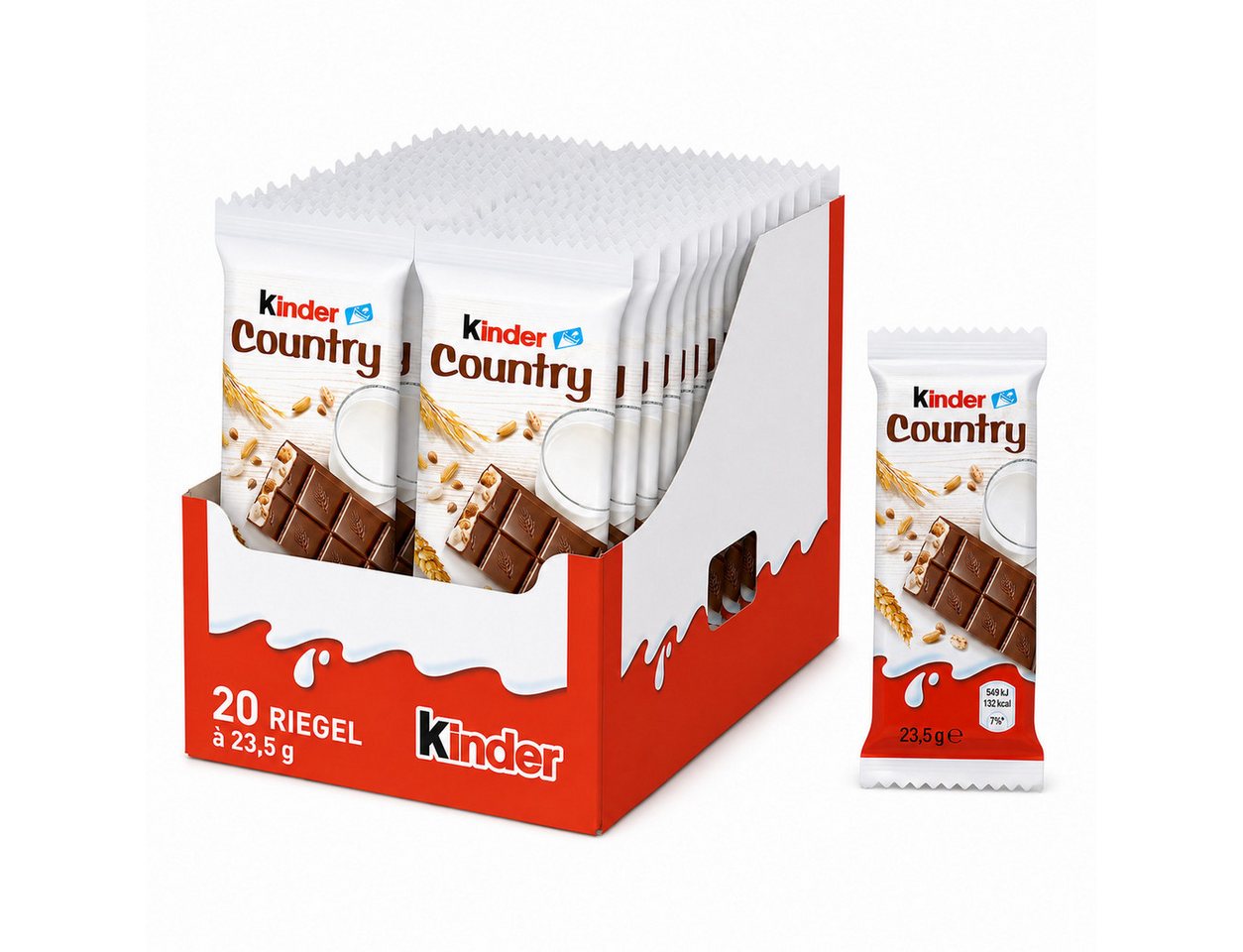 kinder Schokolade Kinder Country 20 x 23,5 g Vorteilspack Schokoriegel mit Cerealien