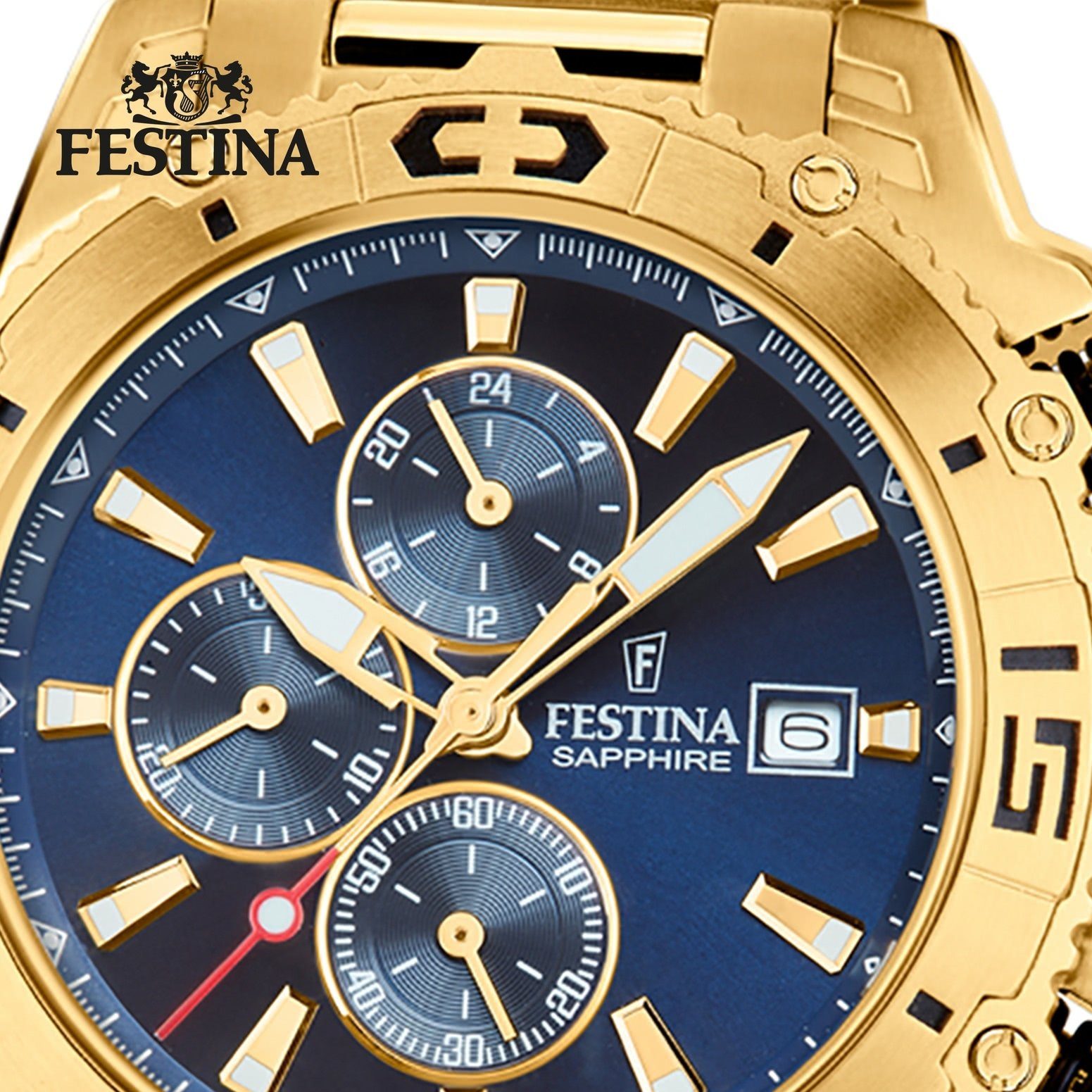 Festina Quarzuhr Festina Herren Uhr F20492/2 Edelstahl, (Analoguhr), Herren Armbanduhr tonneau, rund, Edelstahlarmband gold