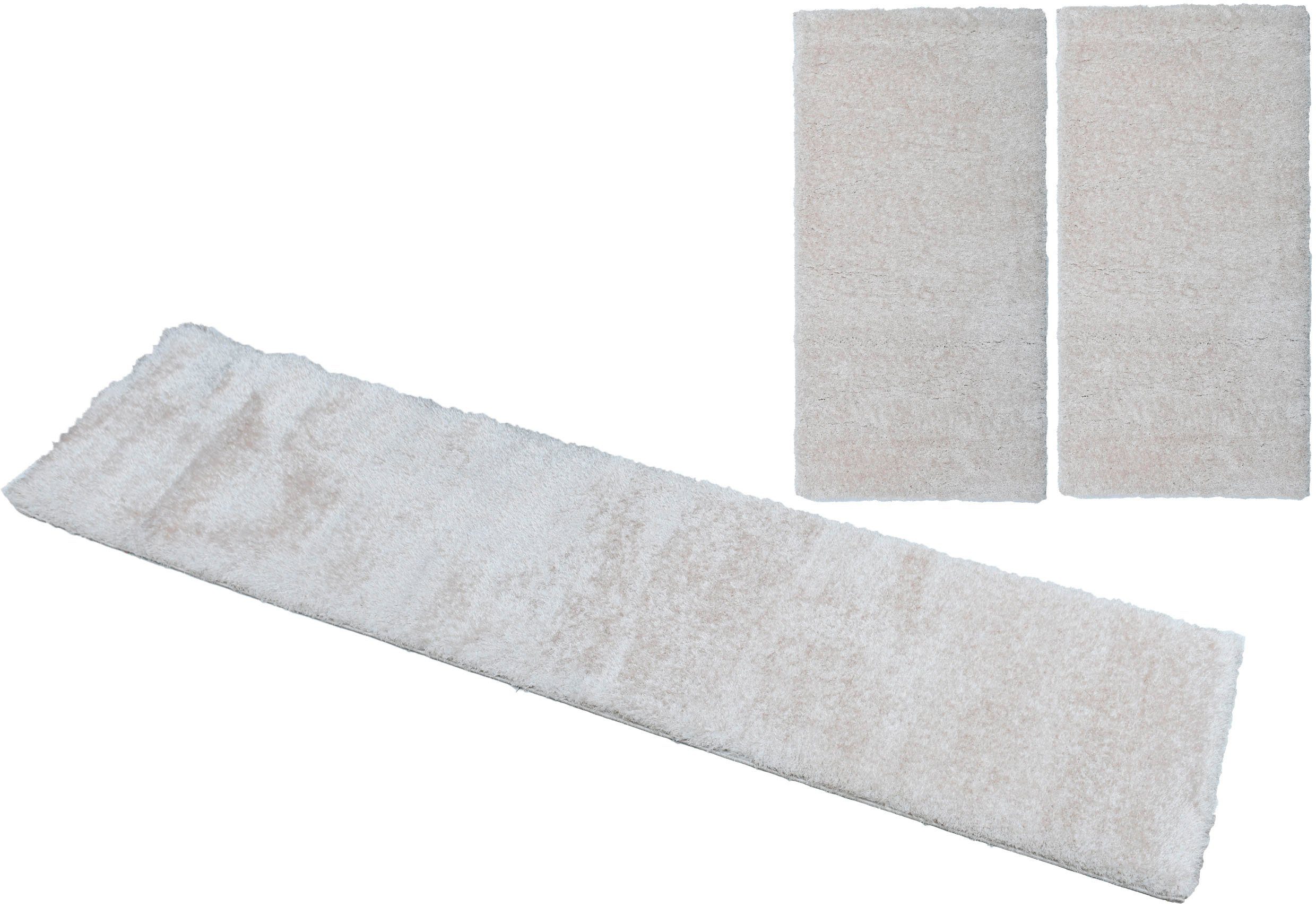 my home Bettumrandung Malin, Höhe 43 mm, (3-tlg), Hochflor, Shaggy, Uni-Far günstig online kaufen