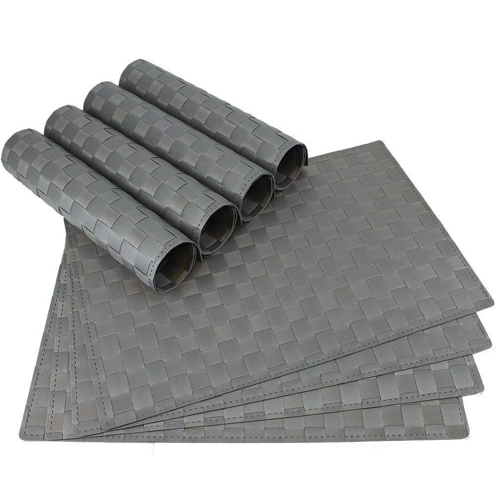matches21 HOME & HOBBY Platzset Tischset MODERN hellgrau grau 8er Tischunterlage als Tischdeko, (8-St), modernes Esstisch Platzdeckchen als abwaschbarer Tischuntersetzer