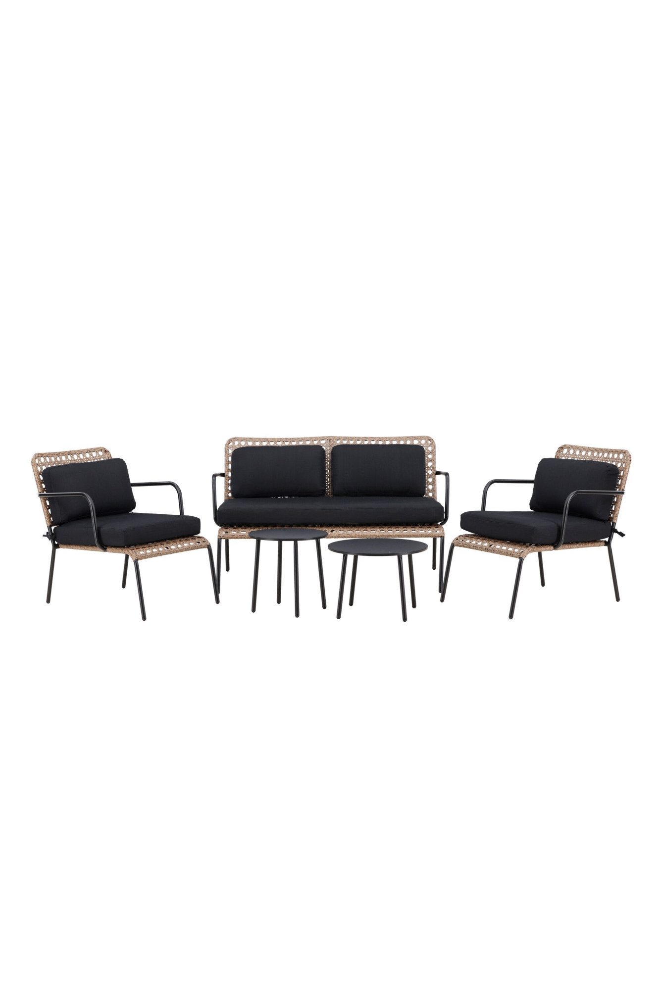 Venture Home Gartenlounge-Set Paola, großzügiges Outdoor-Set für hohen Sitzkomfort, (5-tlg), Loungemöbel rund, Stoffbezug, angenehm, wetterfest