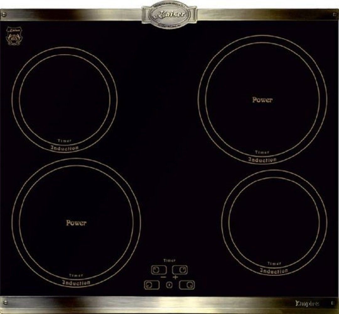 Kaiser Küchengeräte Induktions-Kochfeld KCT 6395 Iem, Kochfeld, Bronze,4 Metallplatten QickHeat cm, Zonen,Display Retro 60