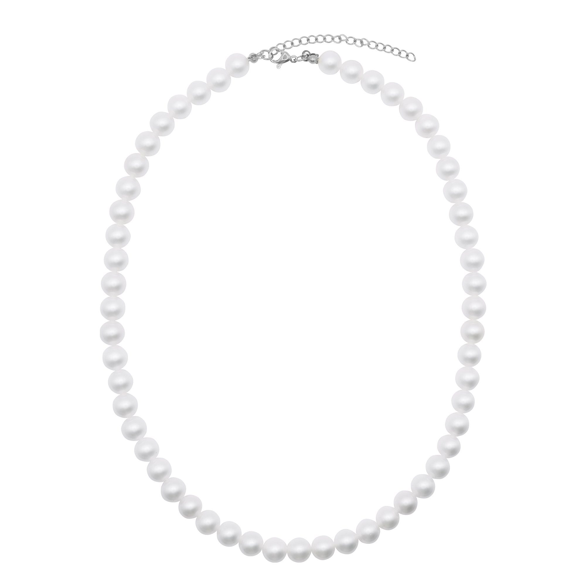 Heideman Collier Perlenkette No. 8 silberfarben glanzmatt (inkl. Geschenkverpackung), Collier mit Perlen weiß oder farbig silberfarben poliert