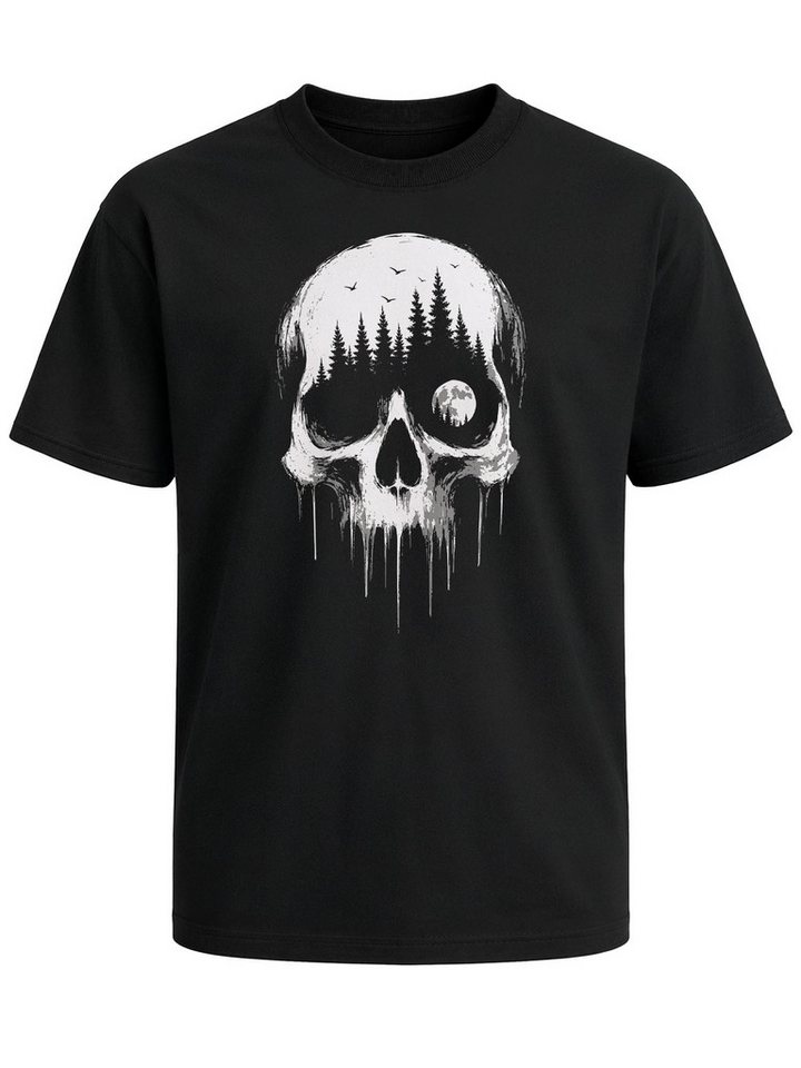 Neverless Oversize-Shirt Herren T-Shirt - Skull Design - Relaxed Fit Printshirt Sommer Fashion mit Print