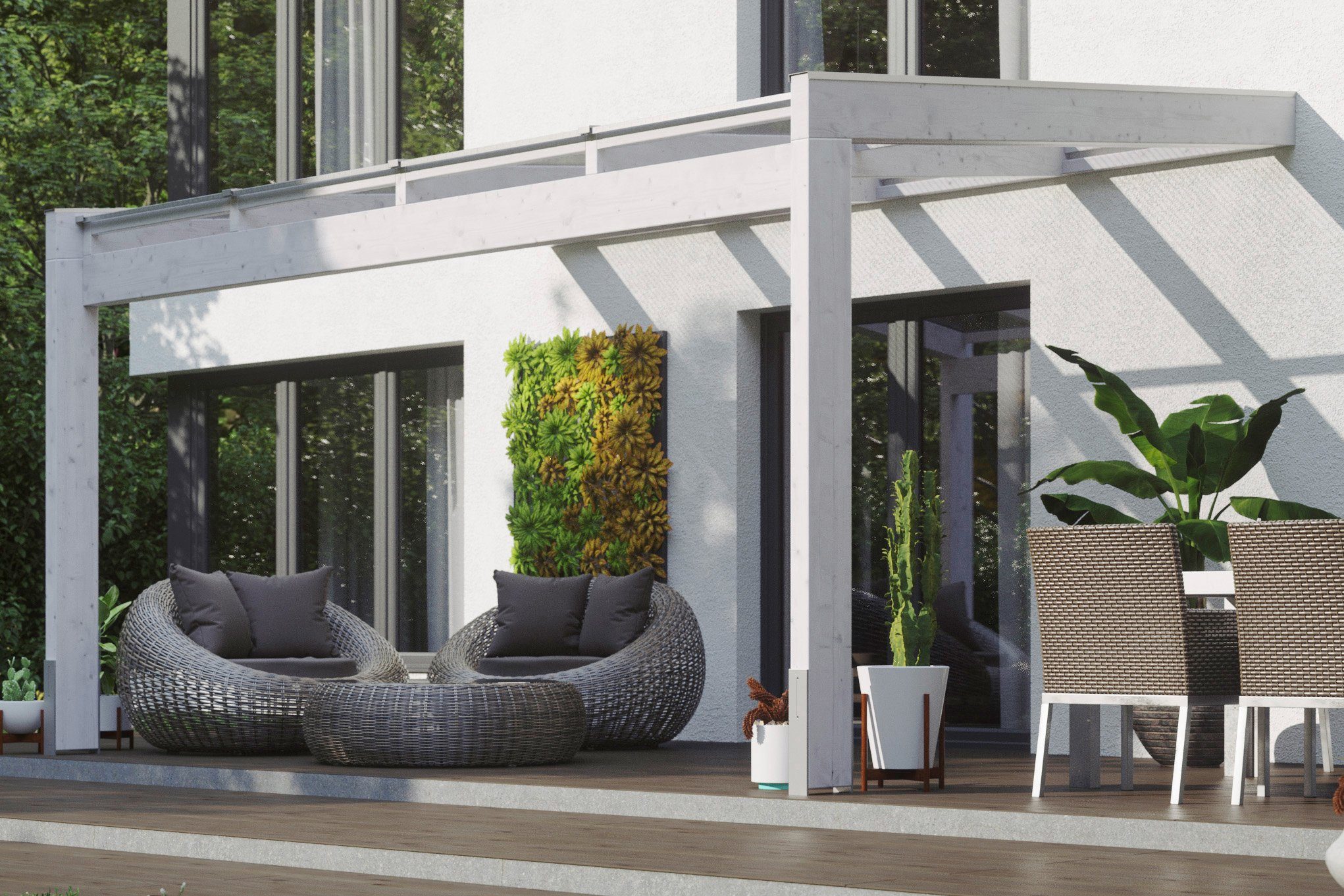 Skanholz Terrassendach Novara, BxT: 450x259 cm, Bedachung Doppelstegplatten, BxT: 450x259 cm