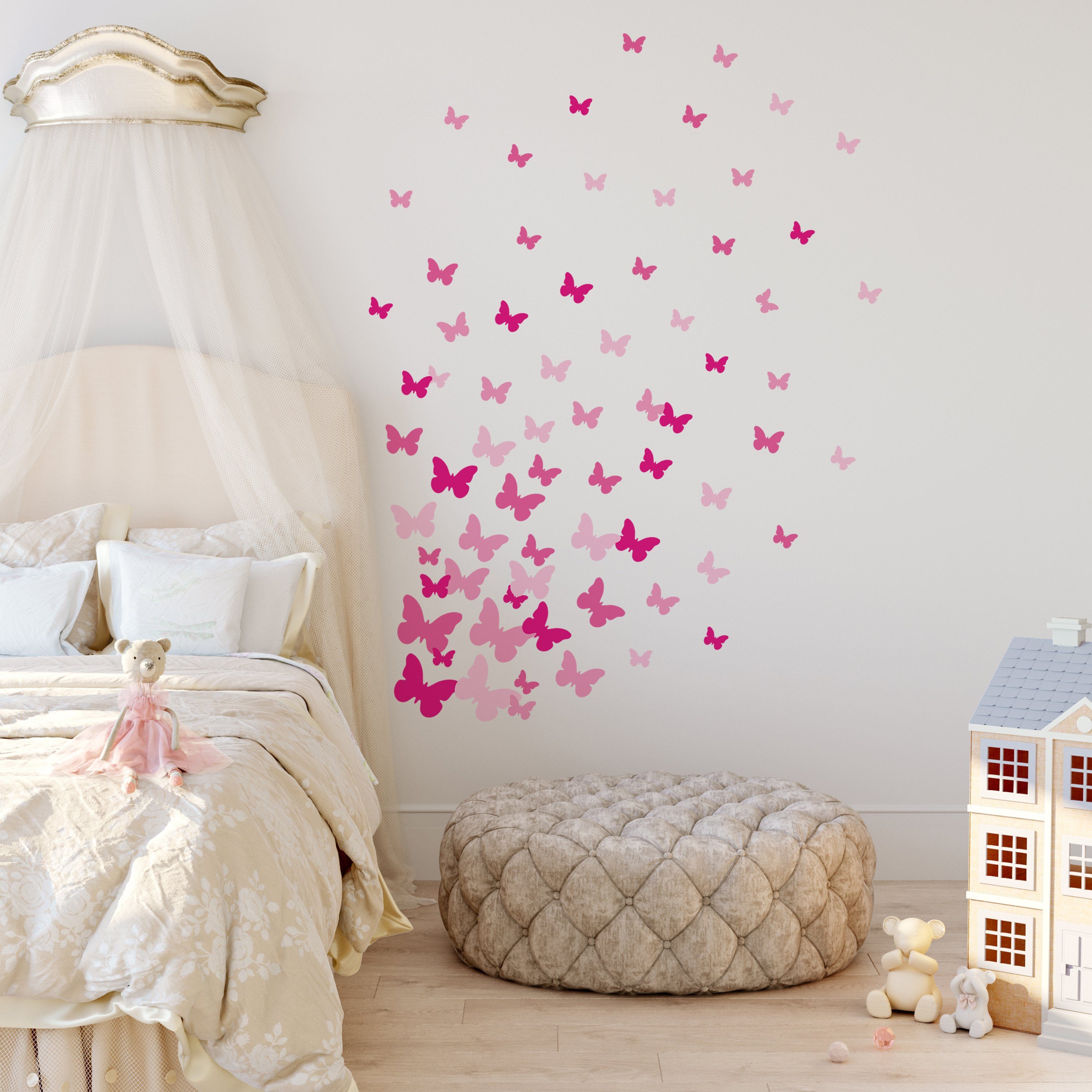 RoomMates Wandsticker Schmetterlinge Pink