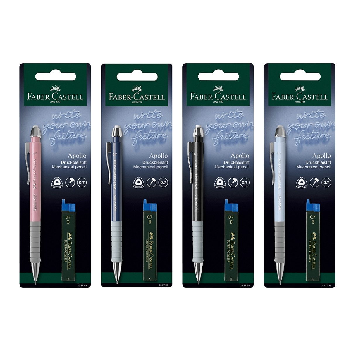 Faber-Castell Druckbleistift FABER-CASTELL Druckbleistift Apollo + Minen 0,7mm