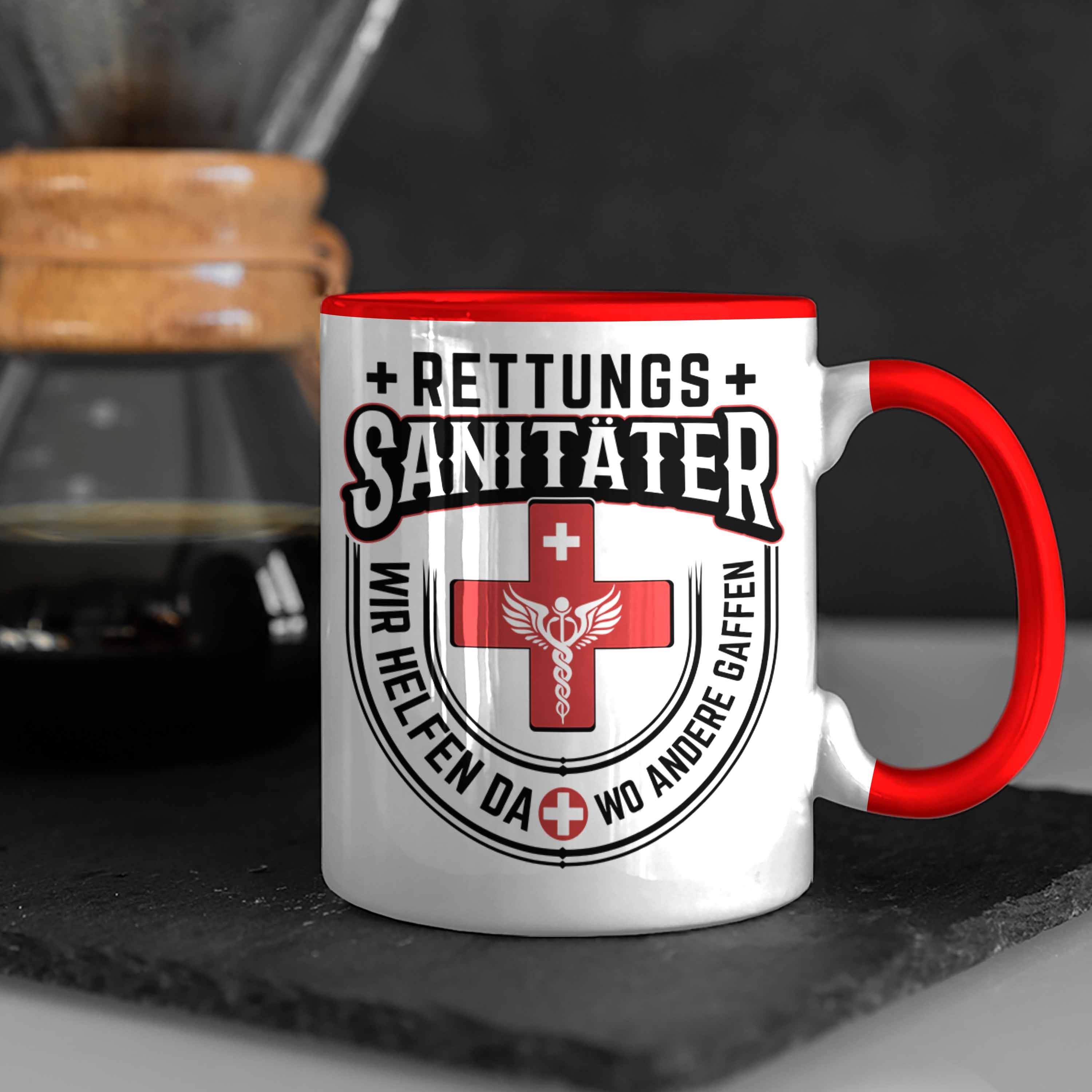 Not Tasse Rot Geschenk Tasse Rettungssanitäter Sanitäter Lustig Trendation Krankentransport