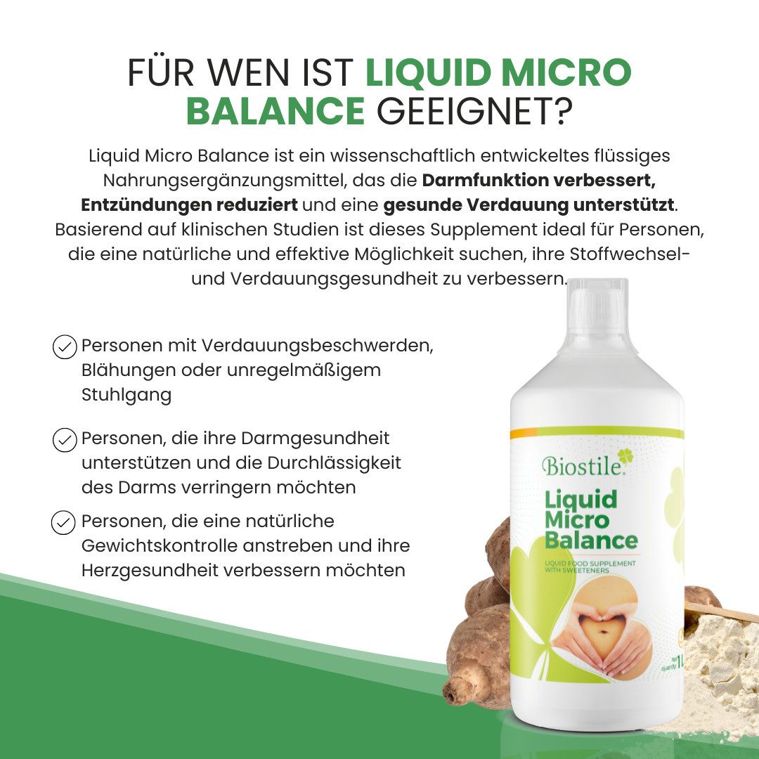 Biostile Präbiotikum mit Ballaststoffen für Darmflora und Verdauung, Saft, 1000 g, Mit Inulin, Beta-Glukanen, 1 L
