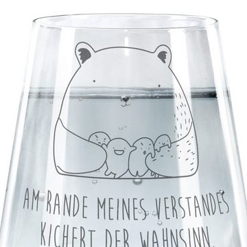 Mr. & Mrs. Panda Glas Bär Gefühl - Transparent - Geschenk, Teddybär, Verrückt, Teddy, Wahns, Premium Glas, Hochwertige Lasergravur