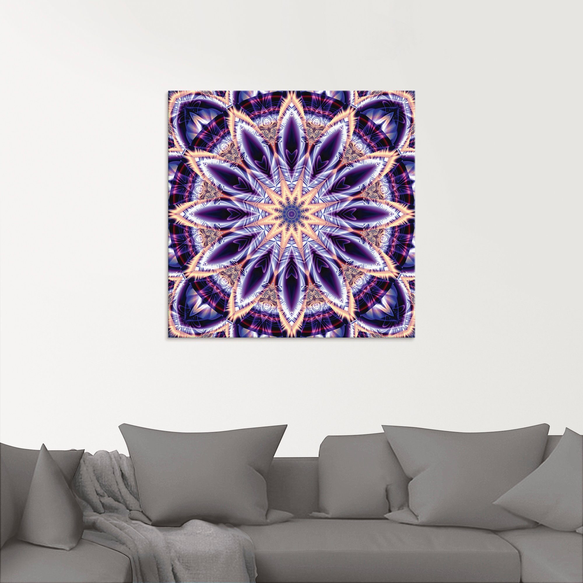 verschiedenen Größen Glasbild Mandala Muster (1 St), in Artland lila, Stern