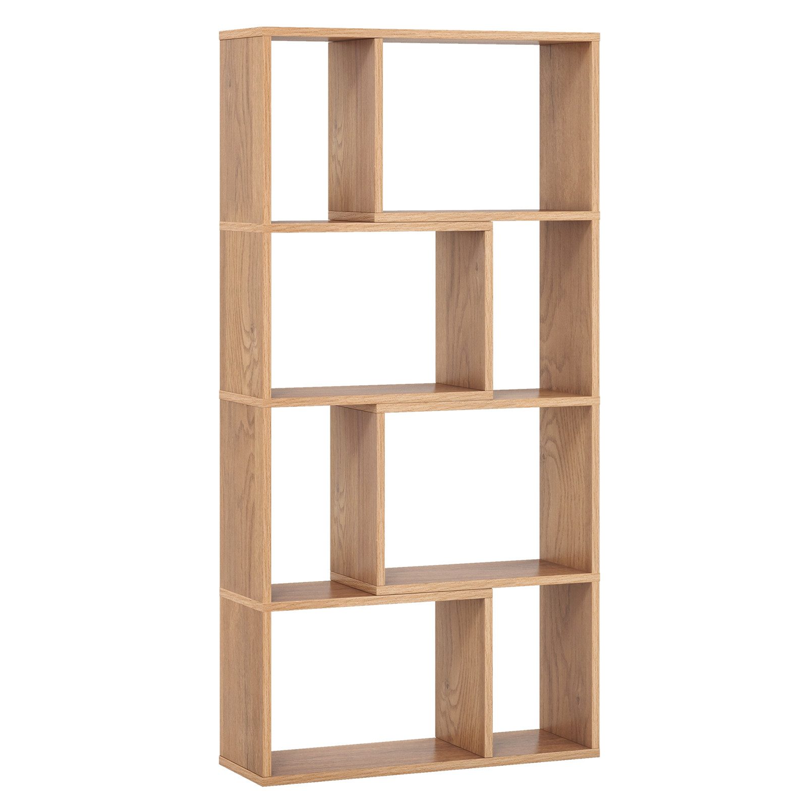 COSTWAY Bücherregal, Standregal, 4 Ebenen, 8 Fächer, bis 30kg, 60x20x120cm günstig online kaufen