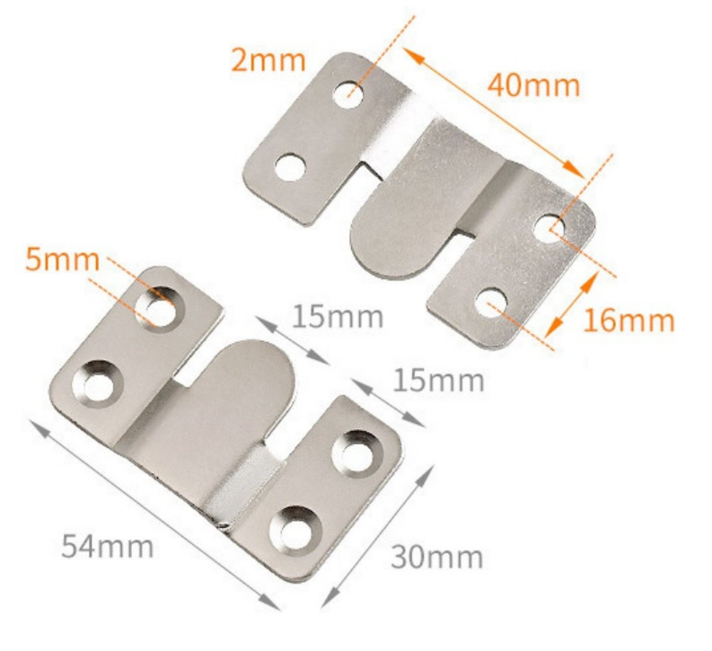 Thumbnail - BAYLI Flachverbinder 4 Paar Möbel Steckverbinder, 54x30 mm Couchverbinder, Schnapp-Verbin