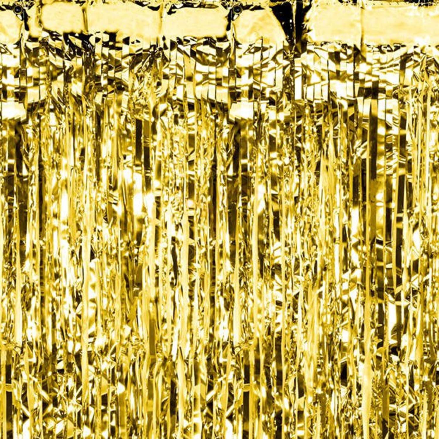 partydeco Hängedekoration Türvorhang Lametta 90x250cm, Gold