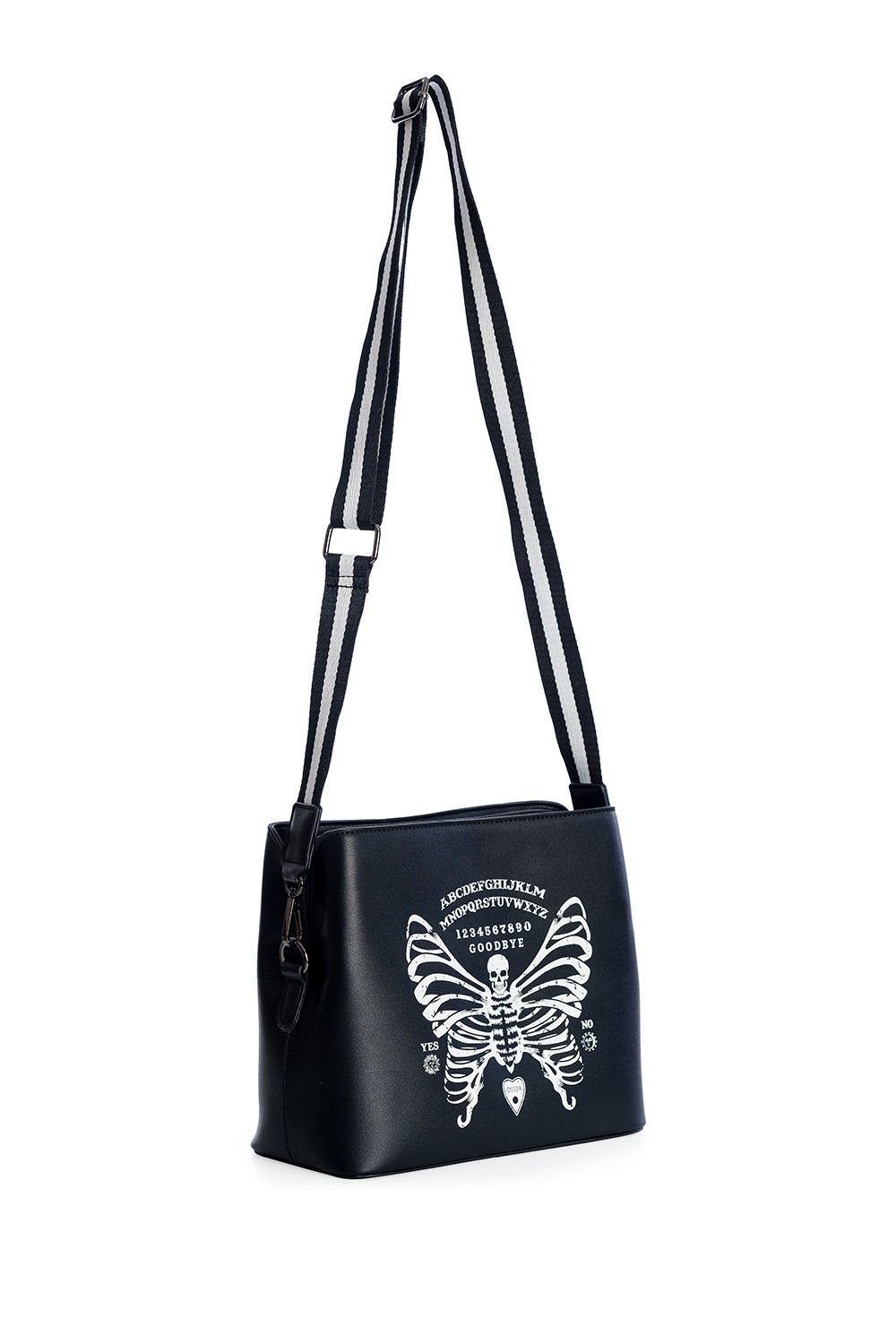 Banned Schultertasche Skeleton Butterfly Umhängetasche, Gothic Schmetterling Ouija Skull