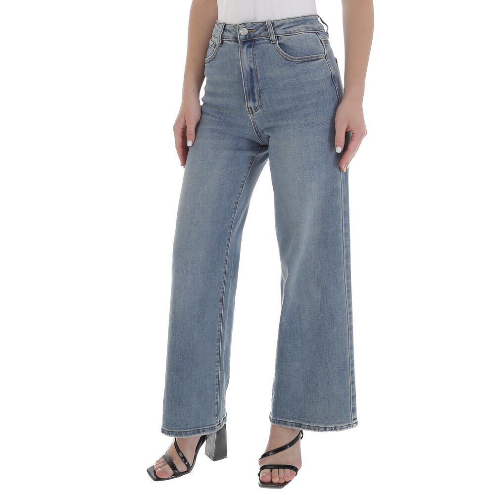 Ital-Design Weite Jeans Weite Damen Jeans mit hohem Bund – Stilvolle Alltag günstig online kaufen
