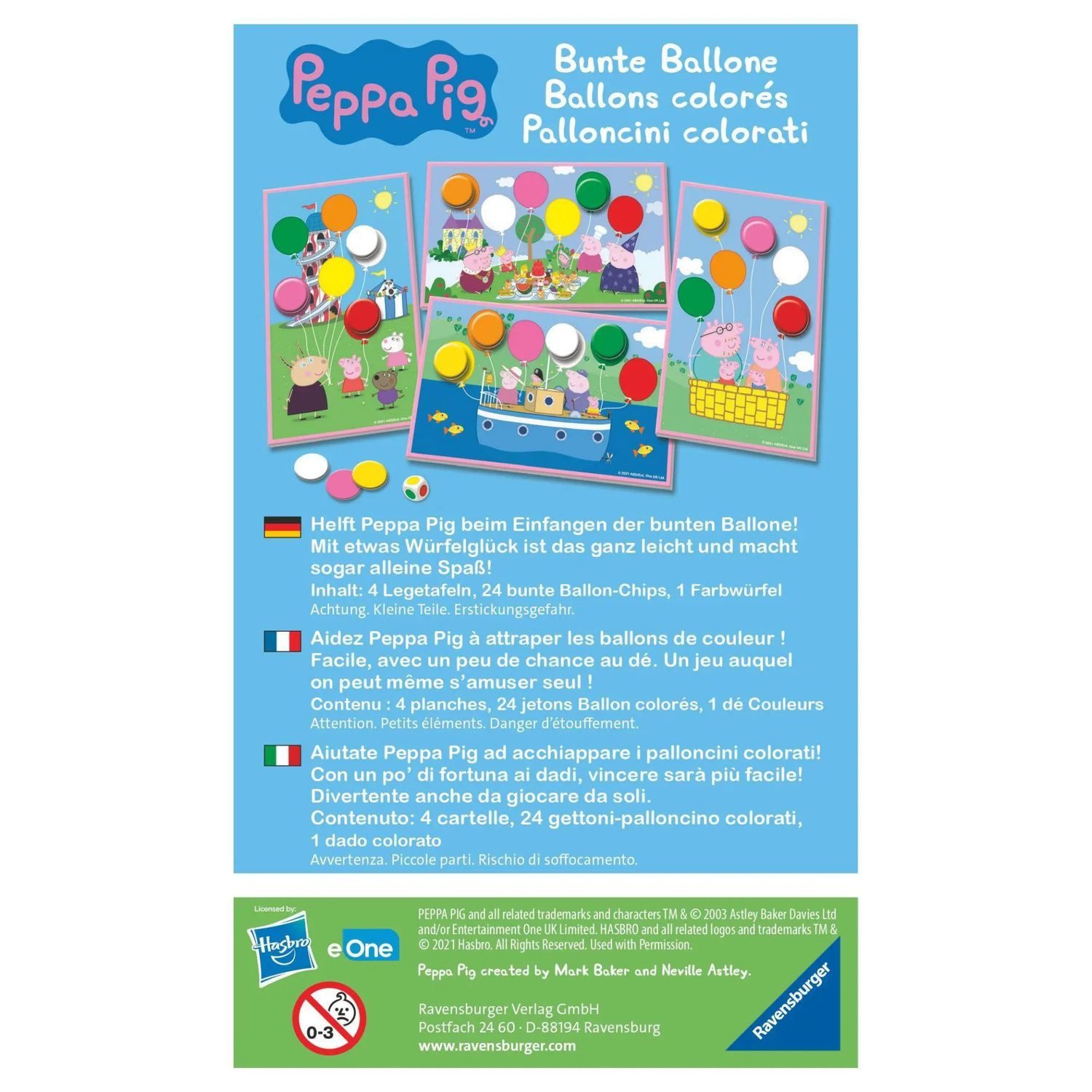 Ravensburger Spiel Ravensburger Mitbringspiel - 20853 - Peppa Pig Bunte Ballone -...