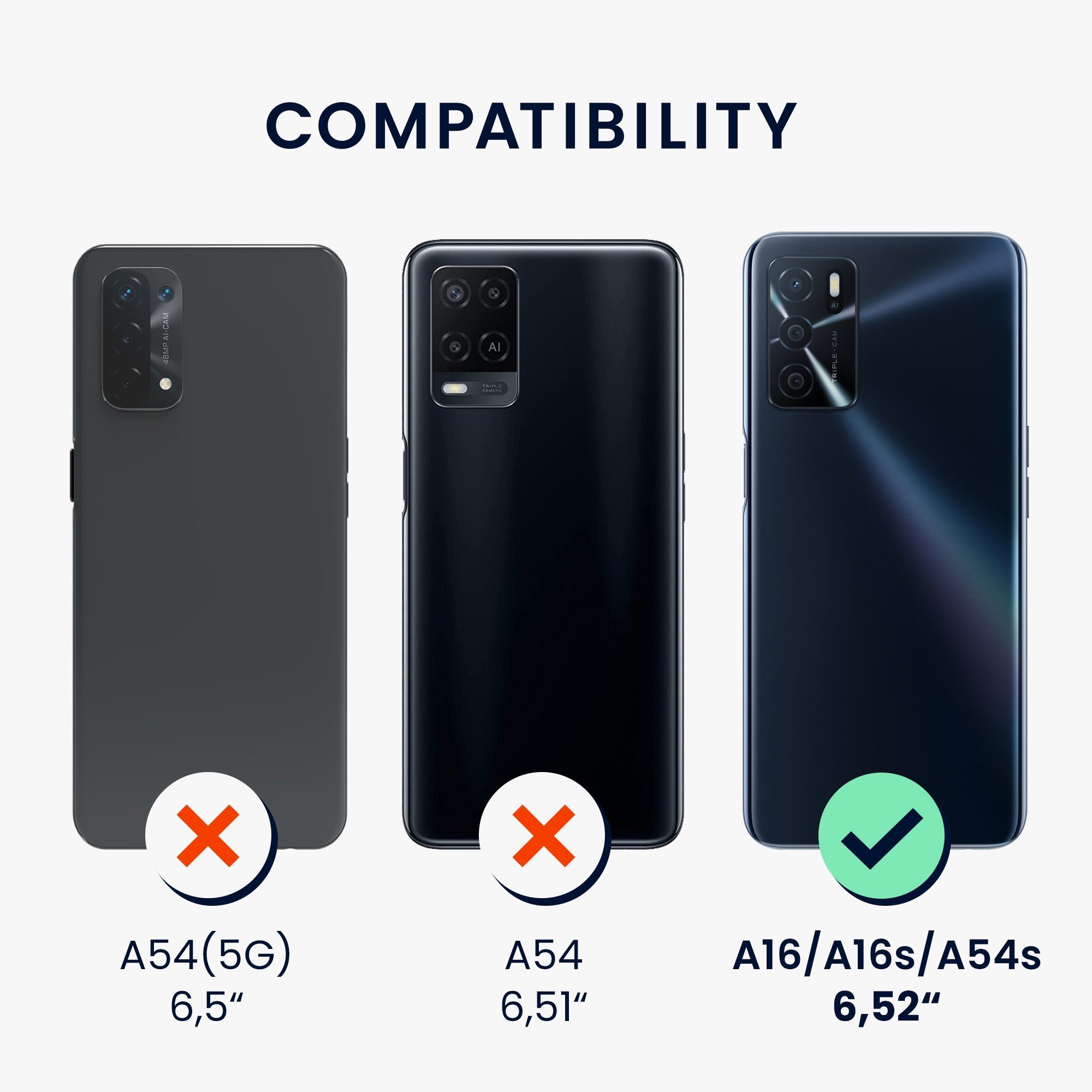 kwmobile Handyhülle Slim Case für Oppo A16 / A16s / A54s, Hülle Silikon Handy - Handyhülle gummiert