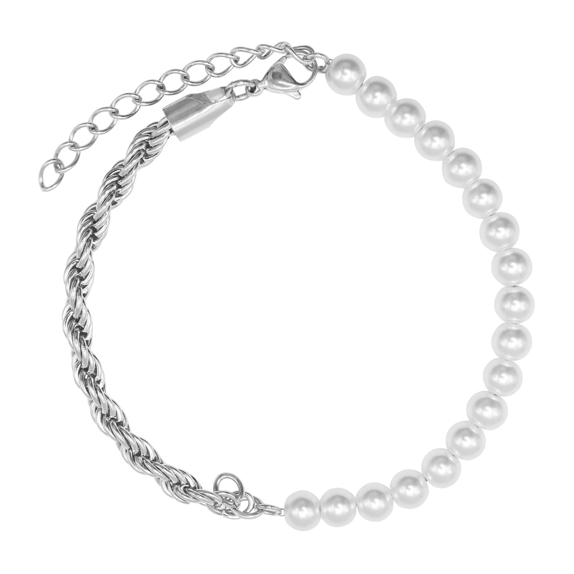 poliert Material und Heideman Edelstahl Mix Jill - inkl. Geschenkverpackung), Perle Armband (Armband, silberfarben