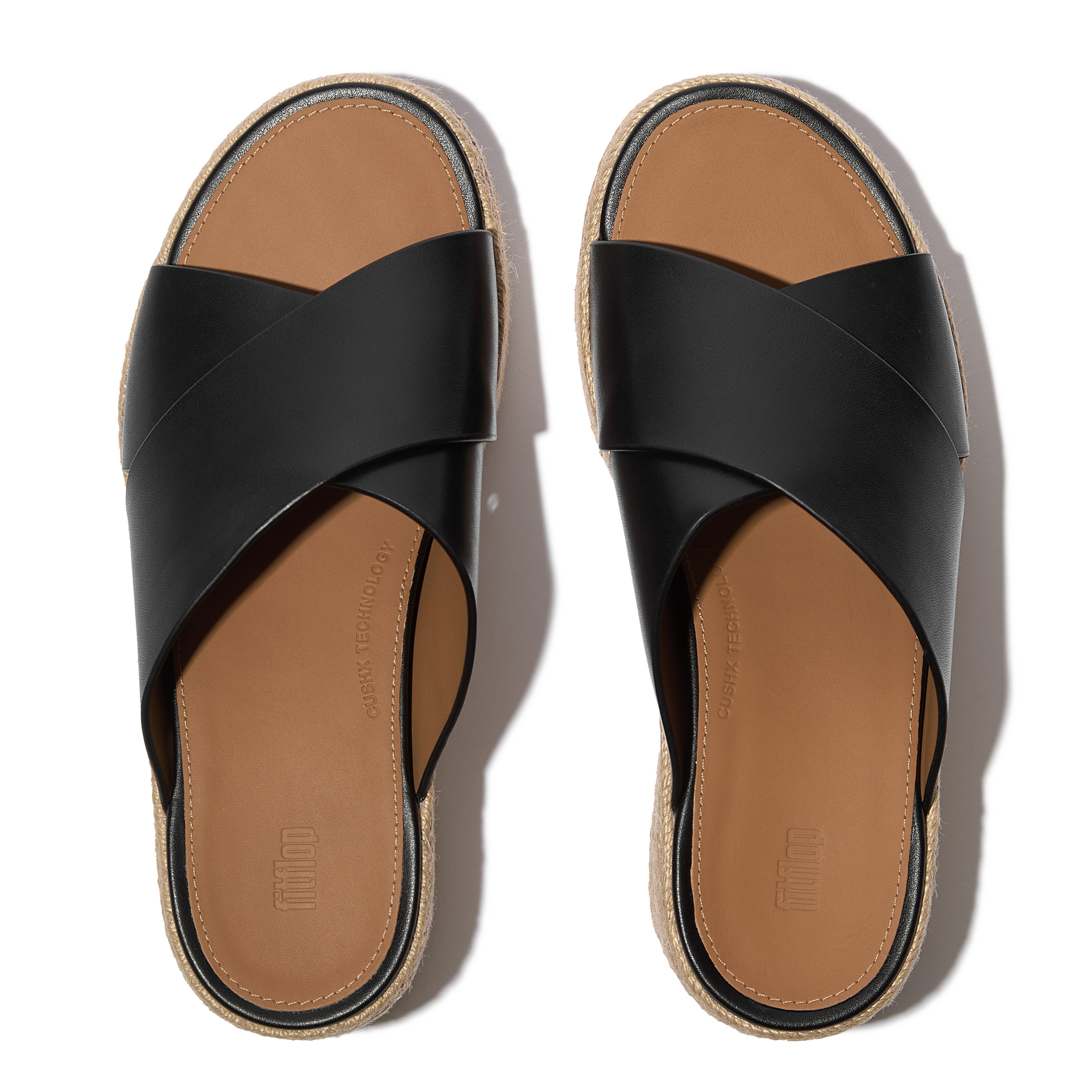 Fitflop PLATFFORMS ESPADRILLE LEATHER WEDGE CROSS SLIDES Pantolette Keilabsatz, Plateau, Sommerschuh mit Wedge – Bild 5 von 5