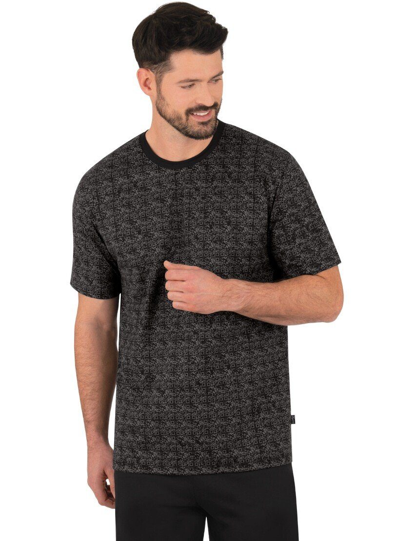 Trigema T-Shirt TRIGEMA Schlafshirt mit QR-Code-Muster | Sport-T-Shirts