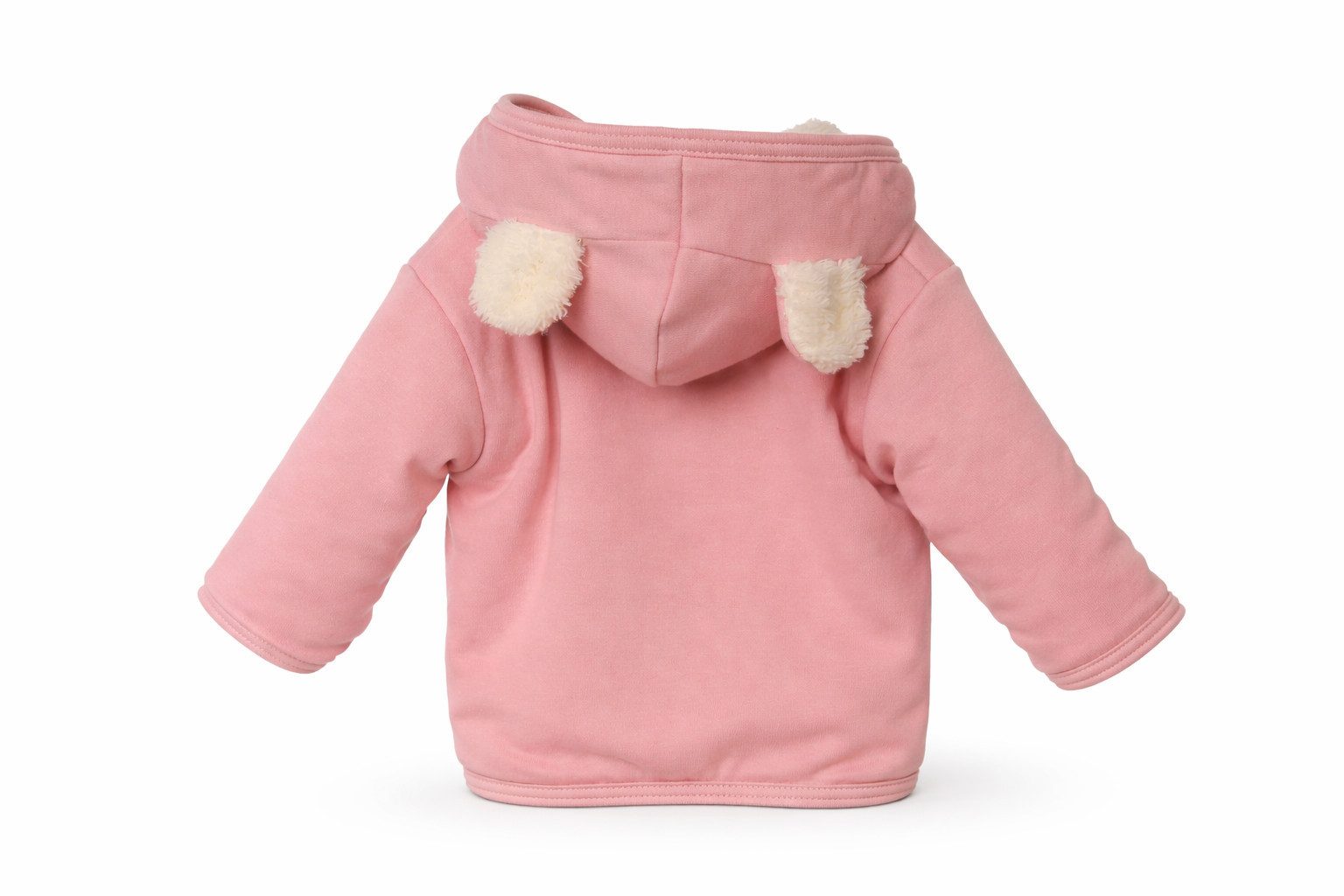 La Bortini Kapuzenfleecejacke Baby Jacke mit Kapuze aus Baumwolle und Fleece Swetjacke (Babyjacke) in Altrosa mit Hasen, für Mädchen, 50 56 62 68 74