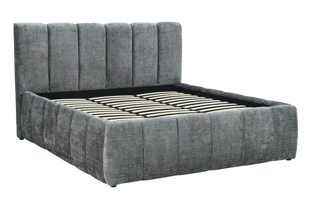riess-ambiente Boxbett ADLON 180x200cm grau -Chenille, mit Bettkasten, Kopf günstig online kaufen
