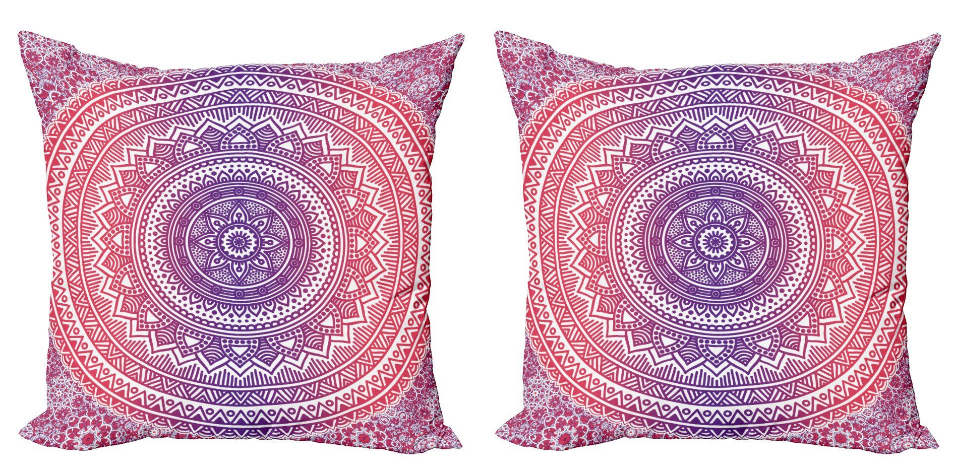 und Digitaldruck, Pink Mandala Abakuhaus Doppelseitiger Kissenbezüge Modern (2 lila Stück), Accent