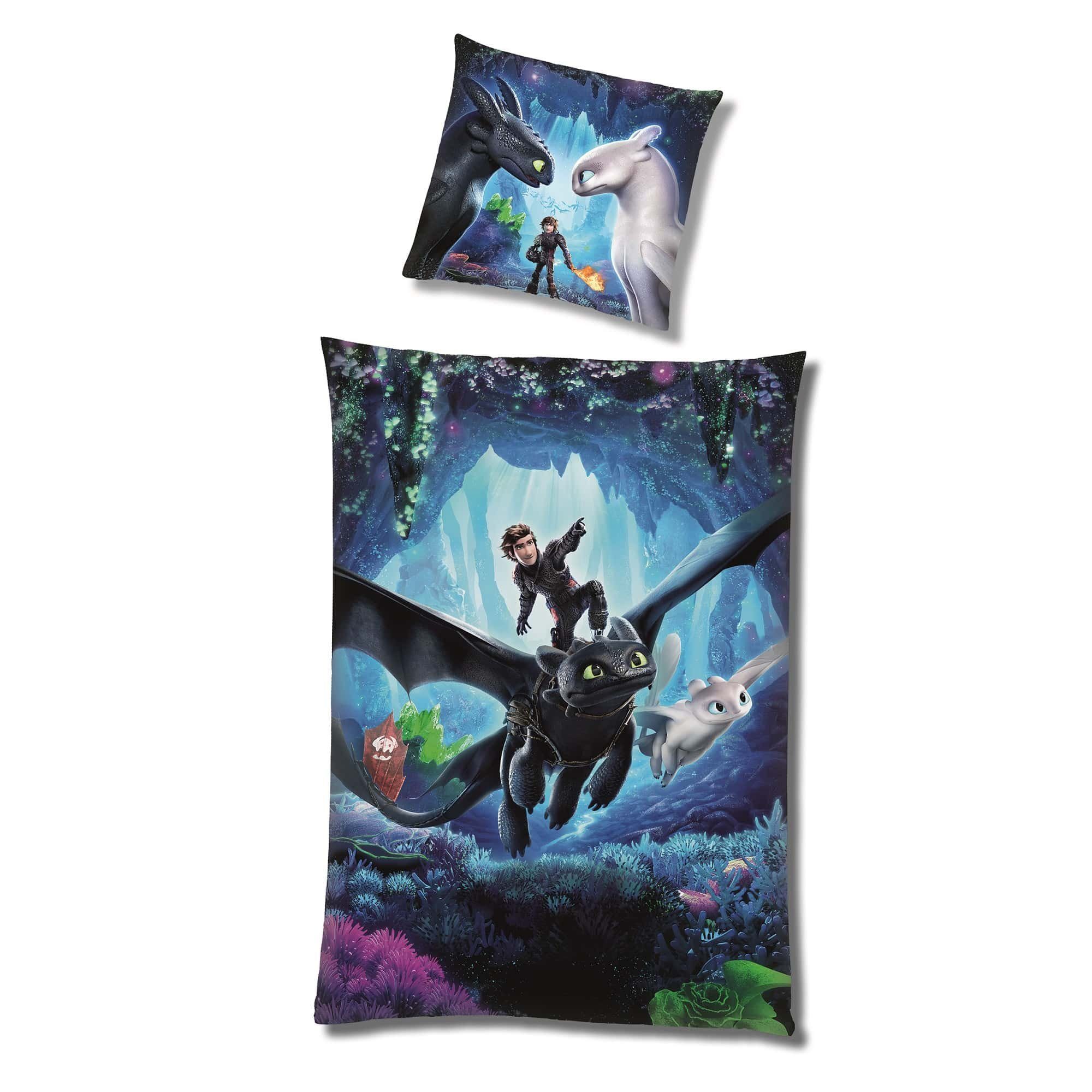 Familando Kinderbettwäsche Dragons Drachenzähmen 135x200 80x80 günstig online kaufen