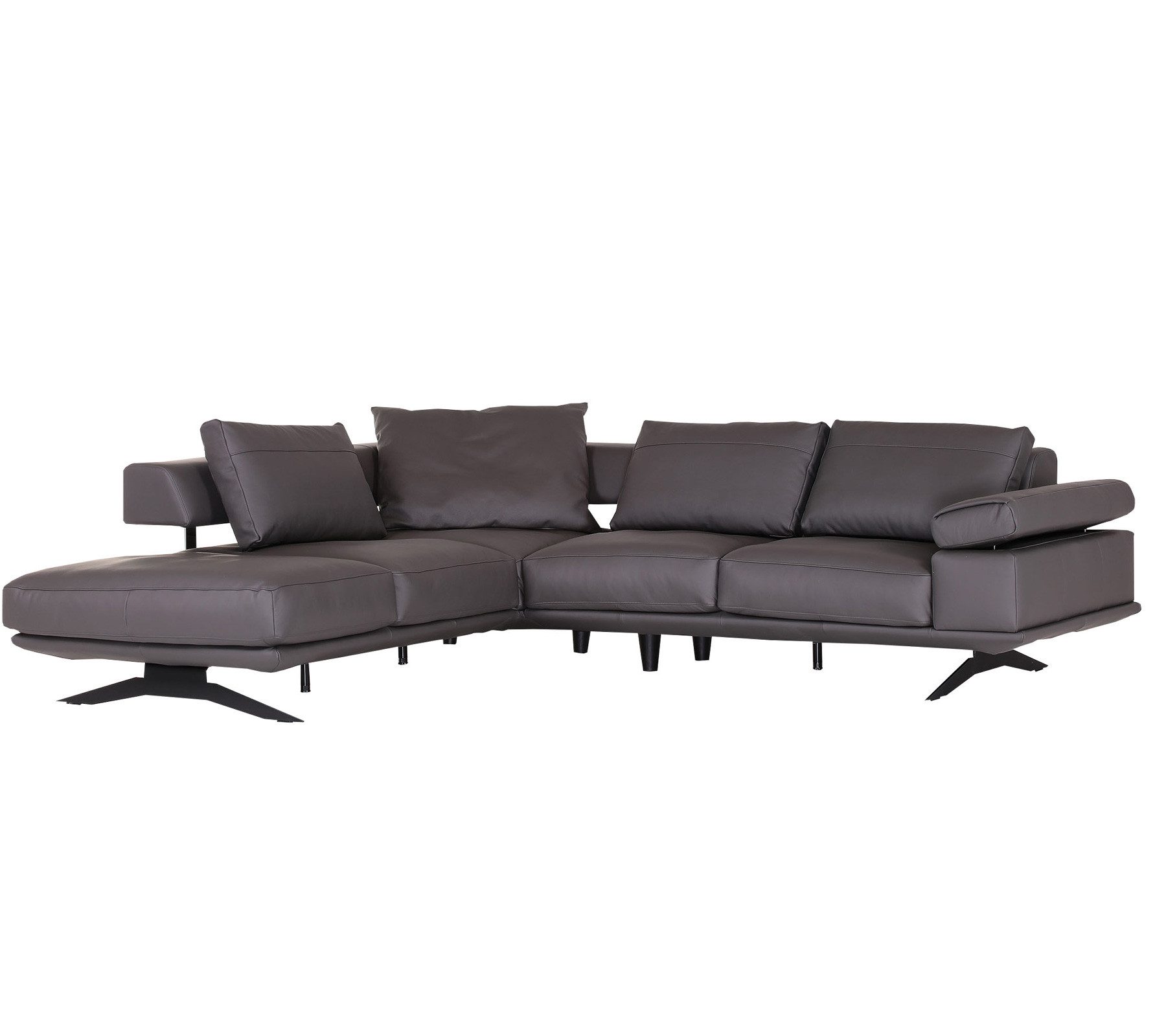 Gutmann Factory Ecksofa Ecksofa Galliano Echt Leder Grau Stellmaß: 277 x 240 cm