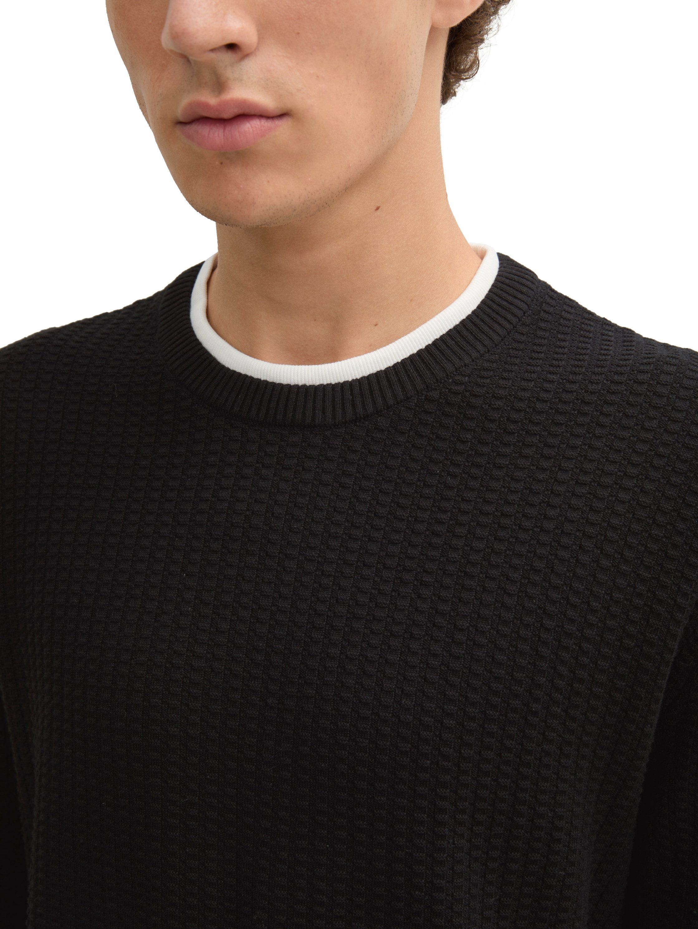 TOM TAILOR Denim Strickpullover in 2-in-1-Look