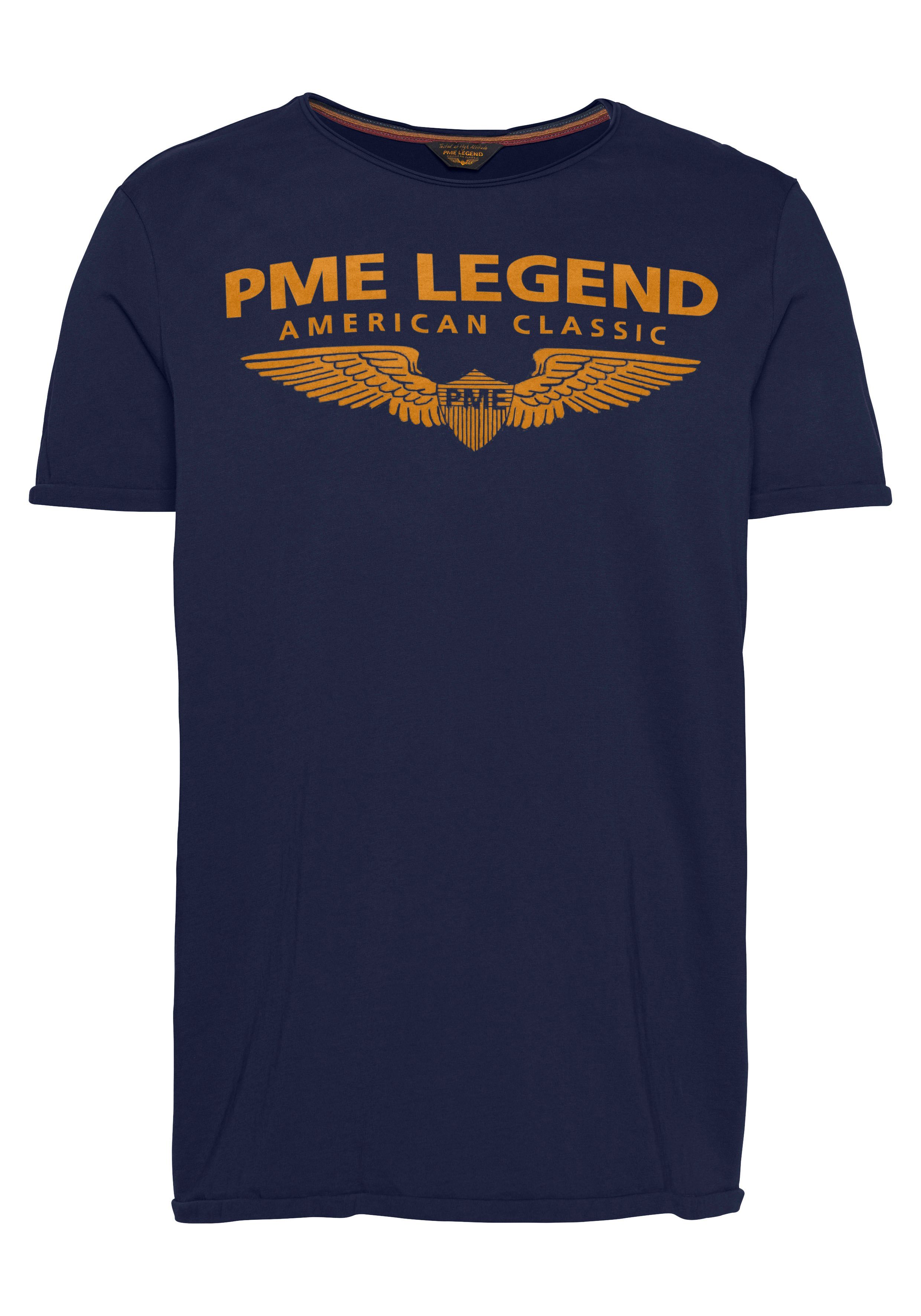 Logoprint LEGEND navy Rundhalsshirt mit PME