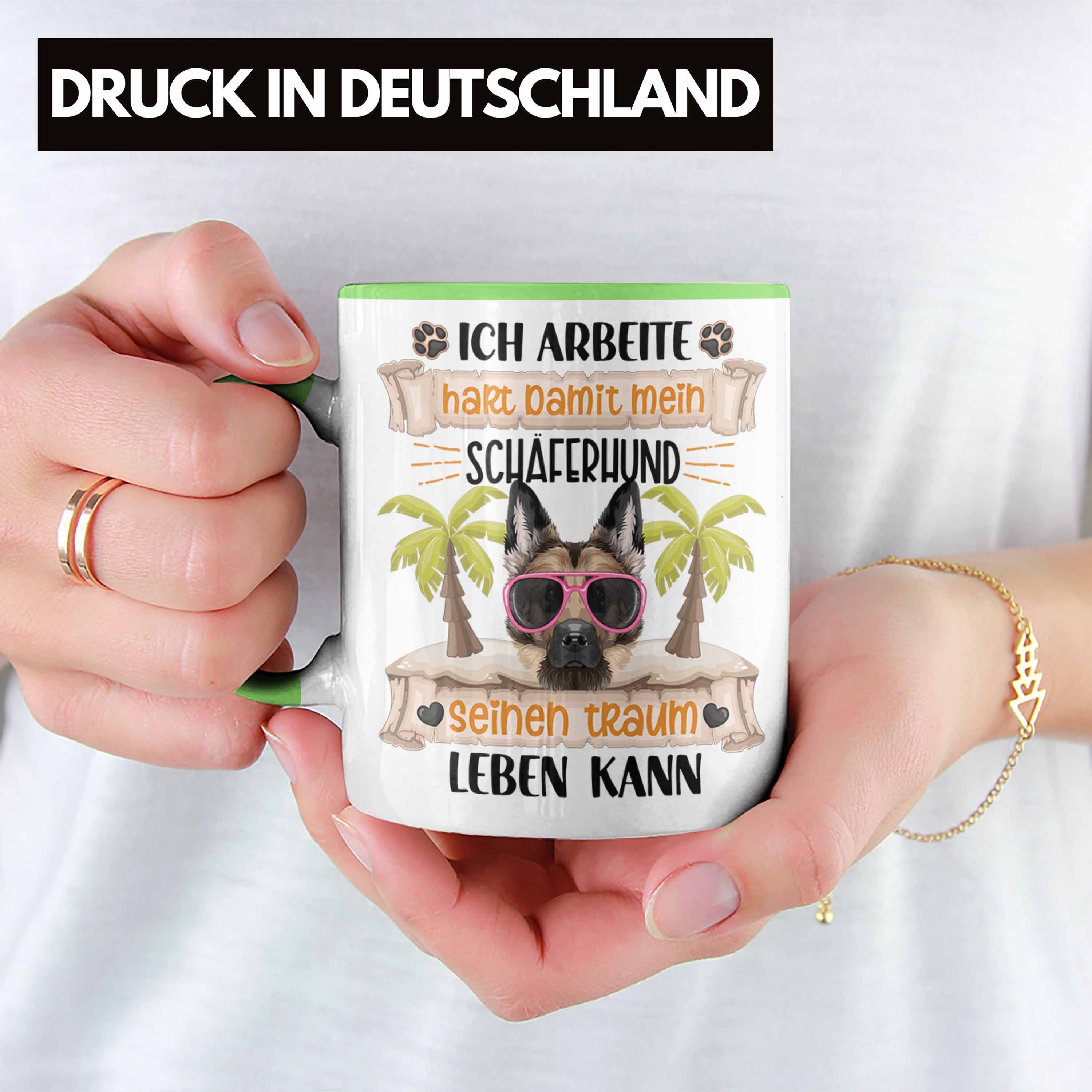 A Spruch Schäferhund Grün Tasse Lustiger Besitzer Geschenk Tasse Ich Geschenkidee Trendation