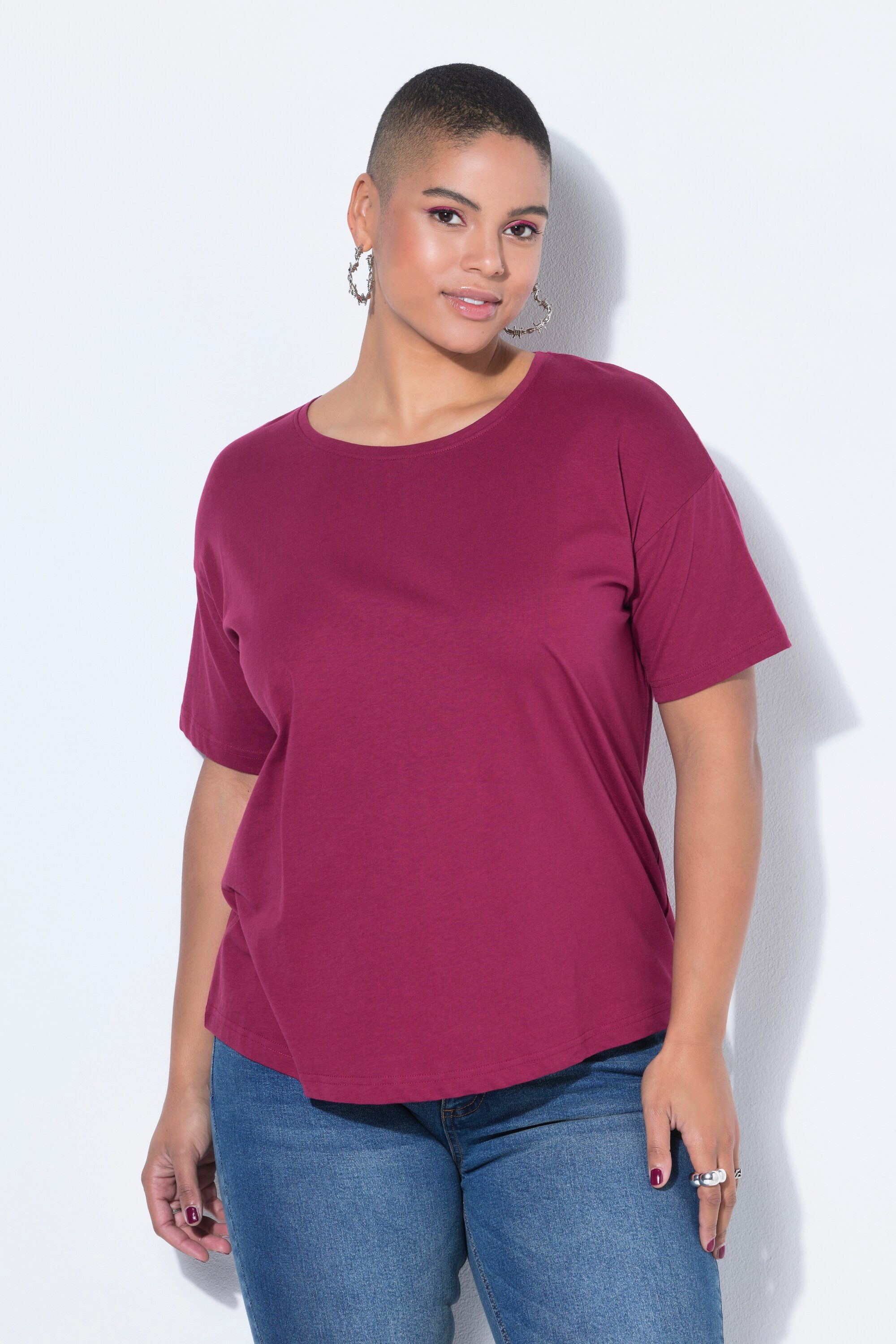 Studio Untold T-Shirt Basic-Shirt Relaxed Shape überschnittene Schultern günstig online kaufen