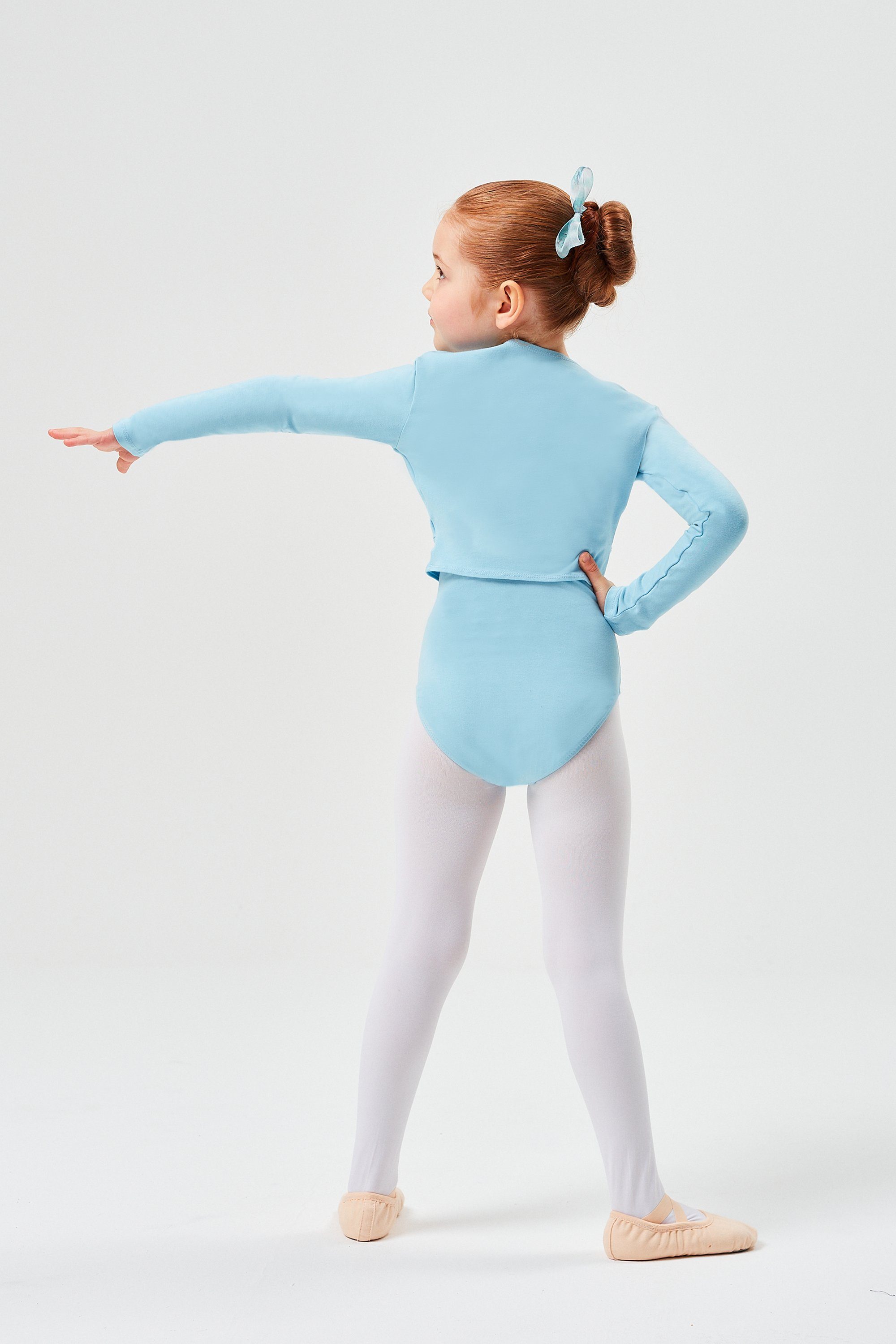 Mädchen fürs aus Baumwolle Crop-Top hellblau Ballett Mia Kinder für weicher tanzmuster Ballett wunderbar Oberteil Top Langarm