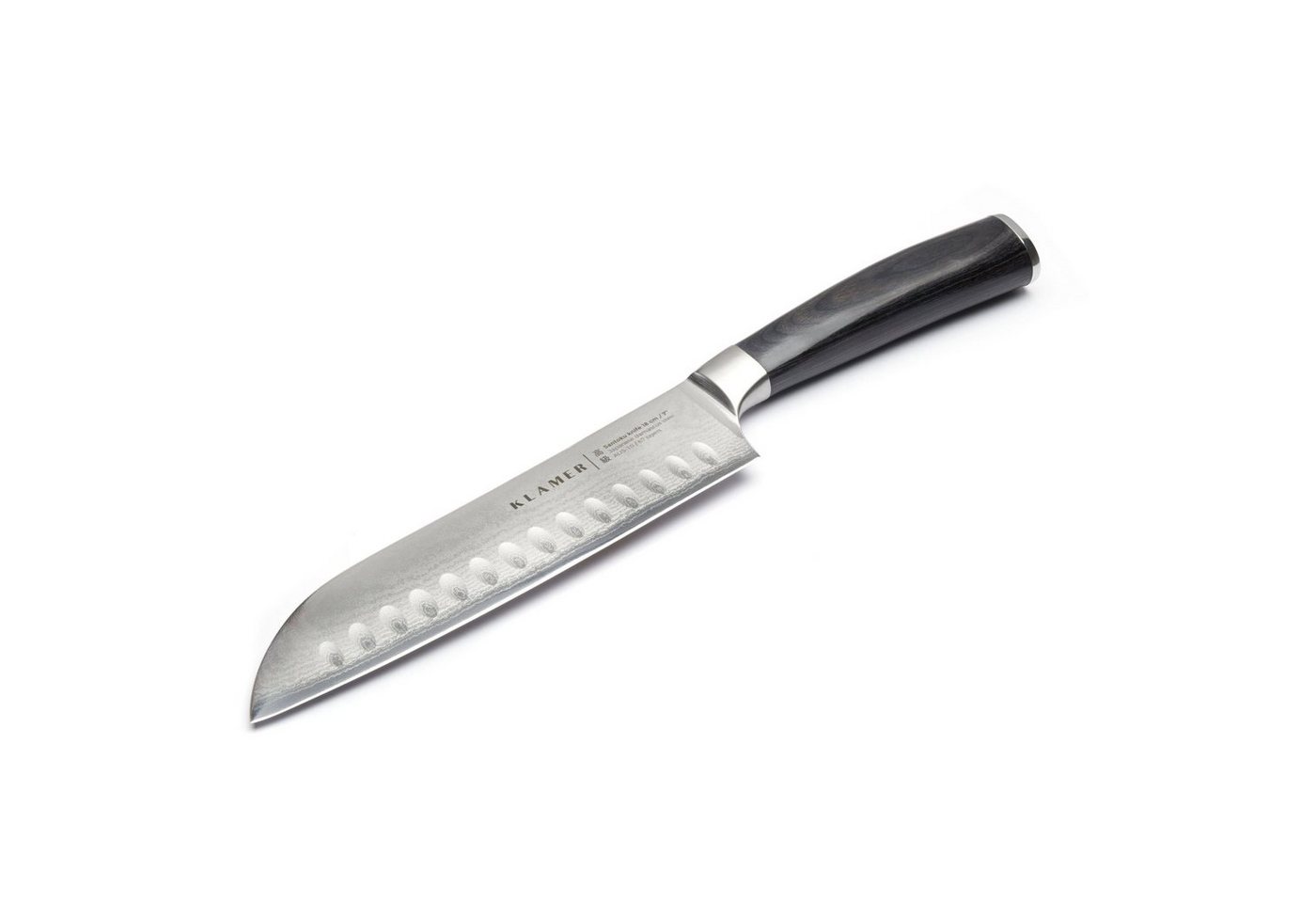 KLAMER Damastmesser Premium Santoku Messer echter japanischer Stahl 18 cm Kochmesser, 67-Lagen Damaststahl, 61 HRC, 13° Schnittwinkel
