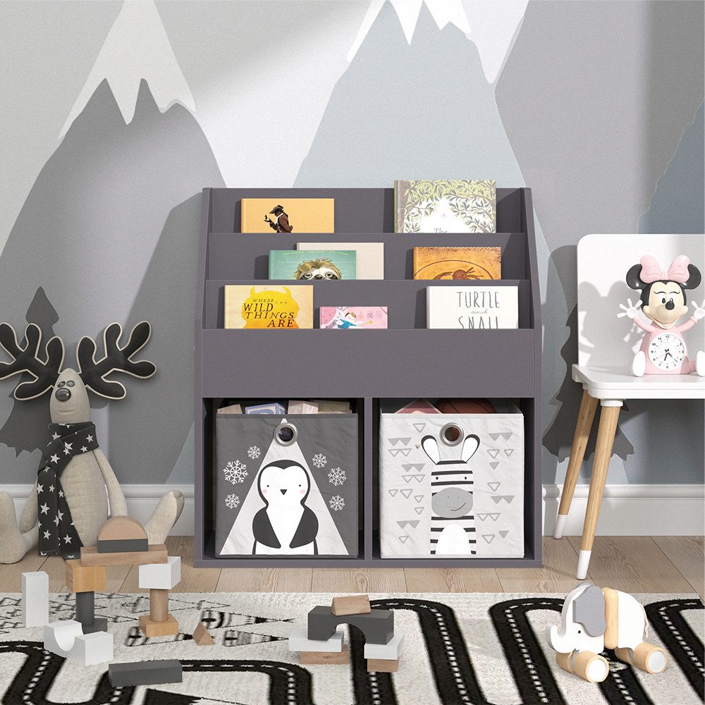 Vicco Bücherregal Luigi, Grau, 72 x 79 cm