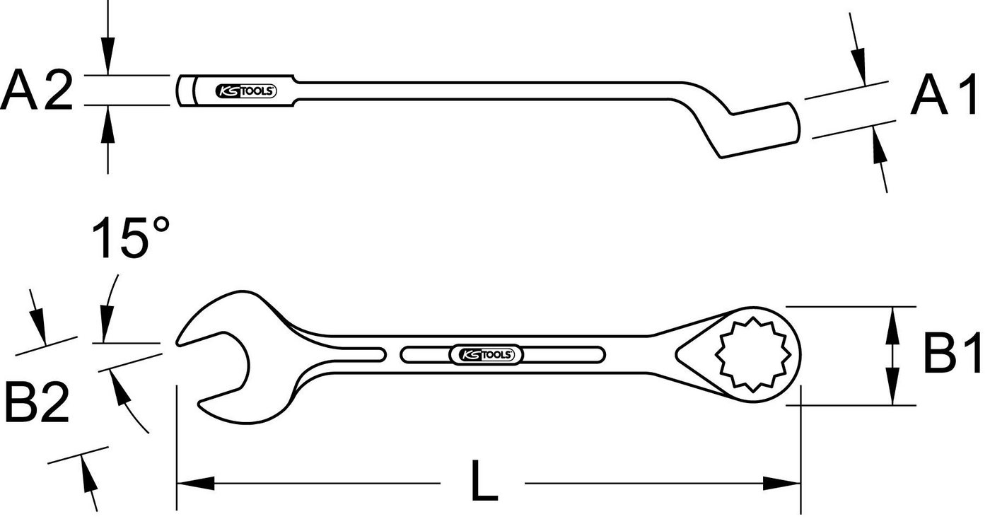 Thumbnail - KS Tools Ringschlüssel Ringmaulschlüssel, gekröpft, 3/4"