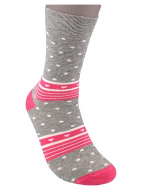 Die Sockenbude Basicsocken WELLNESS - Damensocken (Bund, 5-Paar, grau rosa) mit Komfortbund ohne Gummi