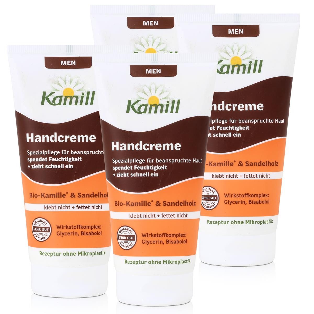 Kamill Hautcreme Kamill Men Handcreme Bio-Kamille & Sandelholz 75ml (4er Pack)