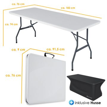 KESSER Tabletttisch, Buffettisch Tisch klappbar Kunststoff 183x76 cm Campingtisch