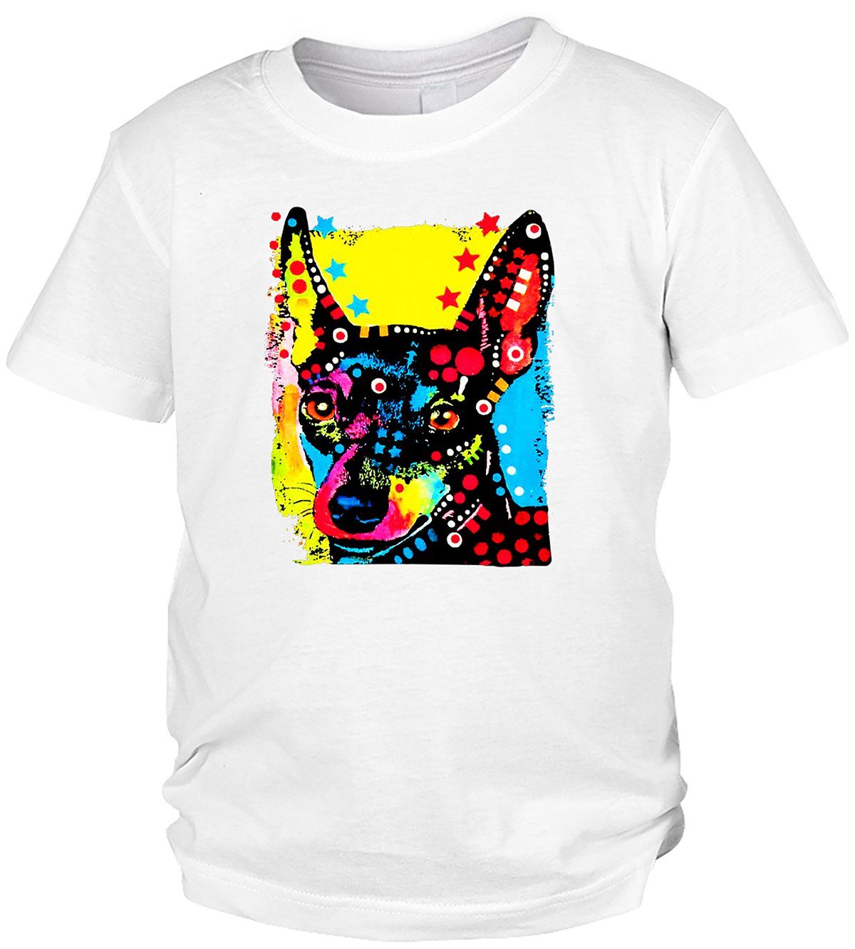 Kinder - Motiv T-Shirt T-Shirt Kindershirt Pinscher Miniature Tini : Hunde buntes Motiv Zwergpinscher Shirts