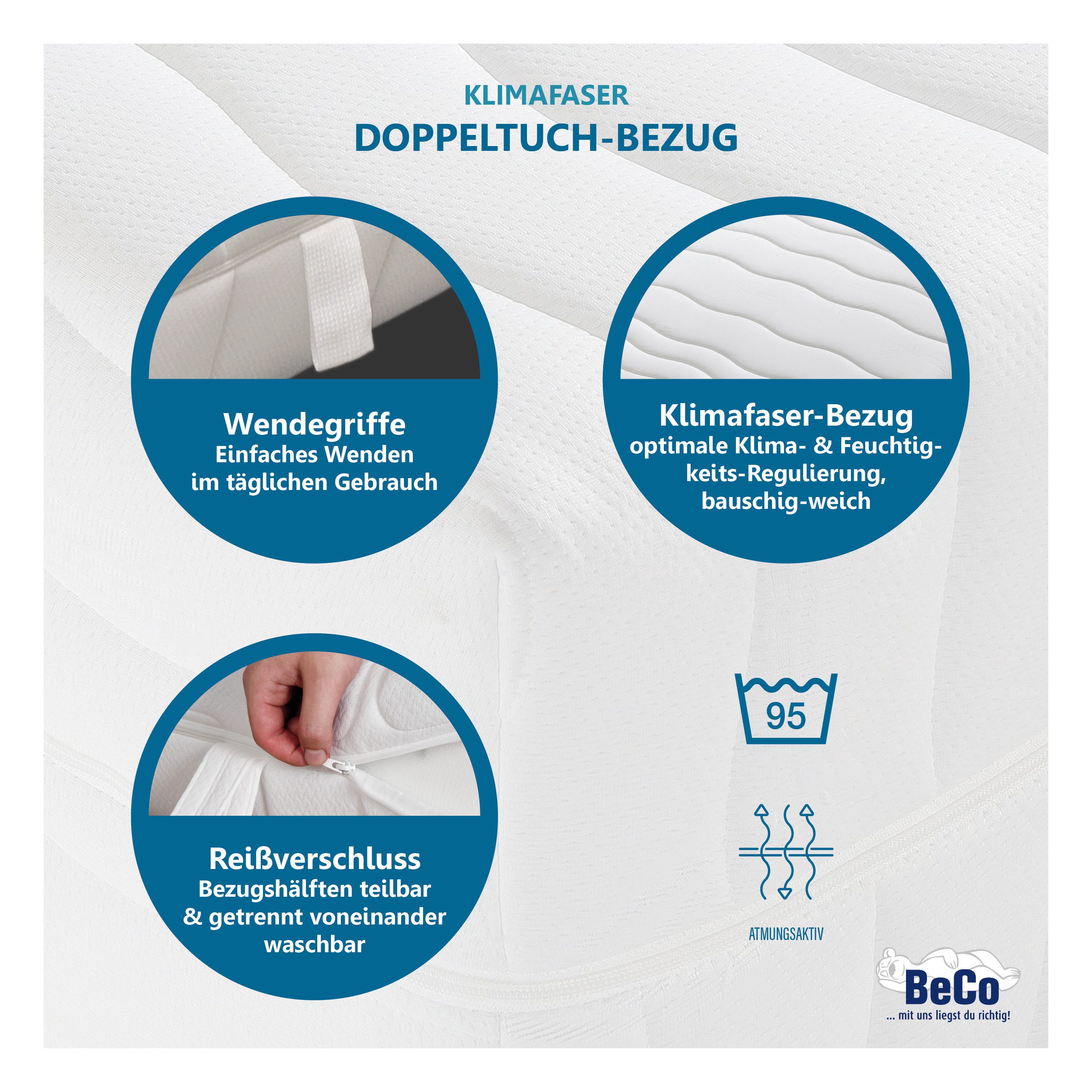 Komfortschaummatratze Grand Majestic GOLD Komfortmatratze für exklusive Schlafqualität, Beco, 32 cm hoch, Luxus 32 cm, ergonomische 7 Zonen, Wendematratze, auch – Bild 4 von 5