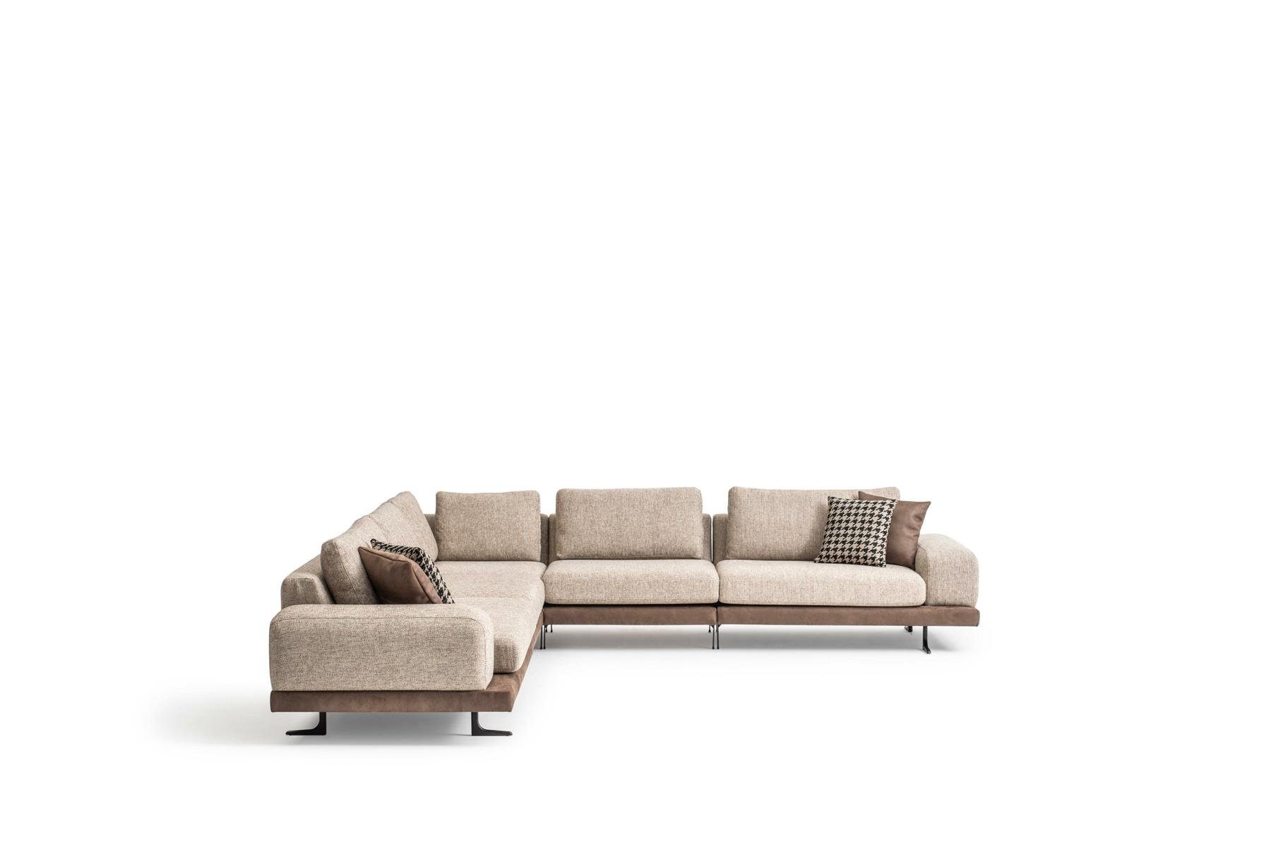 Ecksofa Moderne Wohnlandschaft Teile, Made Polster L-Form Couch, Ecksofa JVmoebel in 4 Beiges Europe