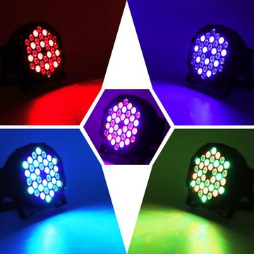 ZonQoonz LED Scheinwerfer 8 Stück LED Par Licht,RGB 36W Disco Licht mit Fernbedienung, LED, DMX512 Bühnenlichter, DJ Licht für Party Bar Band Konzert Halloween