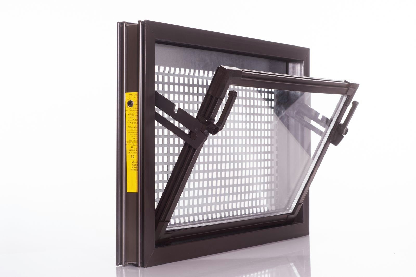 ACO Severin Ahlmann GmbH & Co. KG Kellerfenster Zweifach-Isolierglas Kippfenster braun 60x50cm + Schutzgitter, wärmeisolierend, inkl. Mäuseschutz, einfache Montage