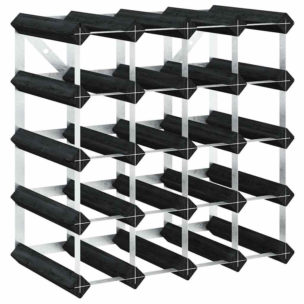 vidaXL Weinregal Weinregal für 20 Flaschen Schwarz Massivholz Kiefer, 1-tlg.